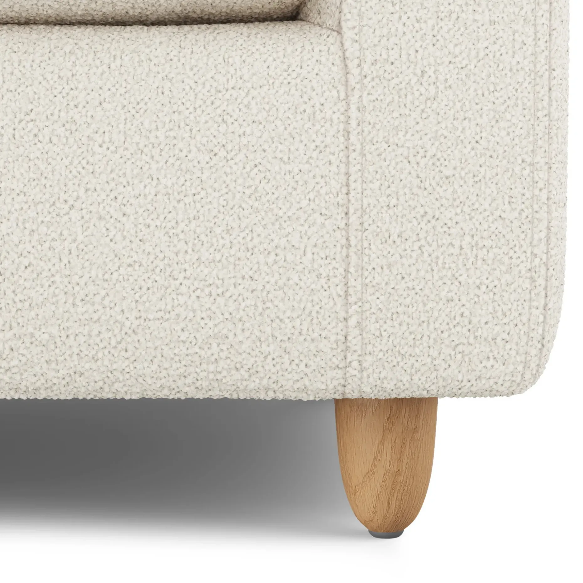 Vati 92" Corner Sectional - Natural Oak and Ivory Wool Bouclé