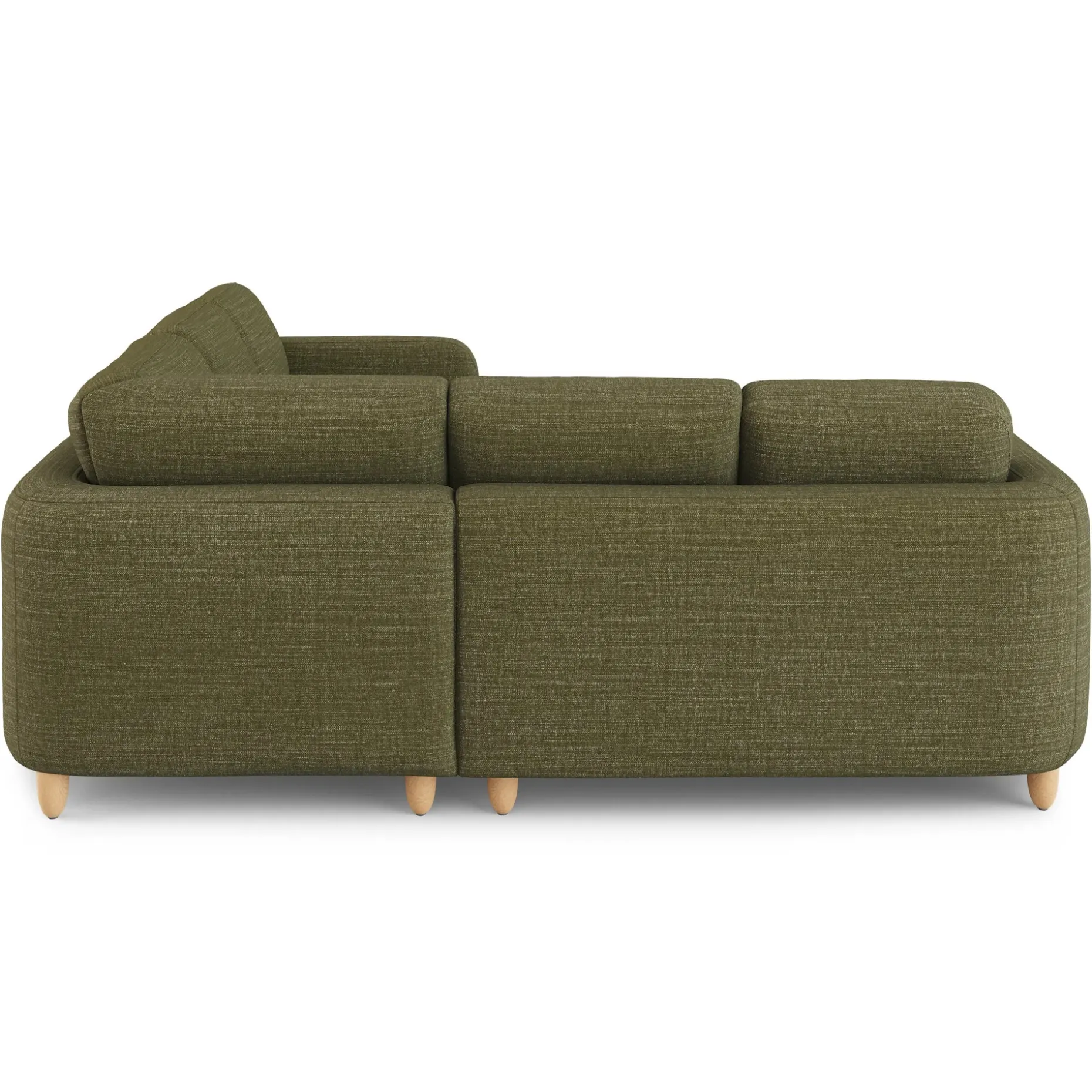 Vati 92" Corner Sectional - Natural Oak and Napa Moss