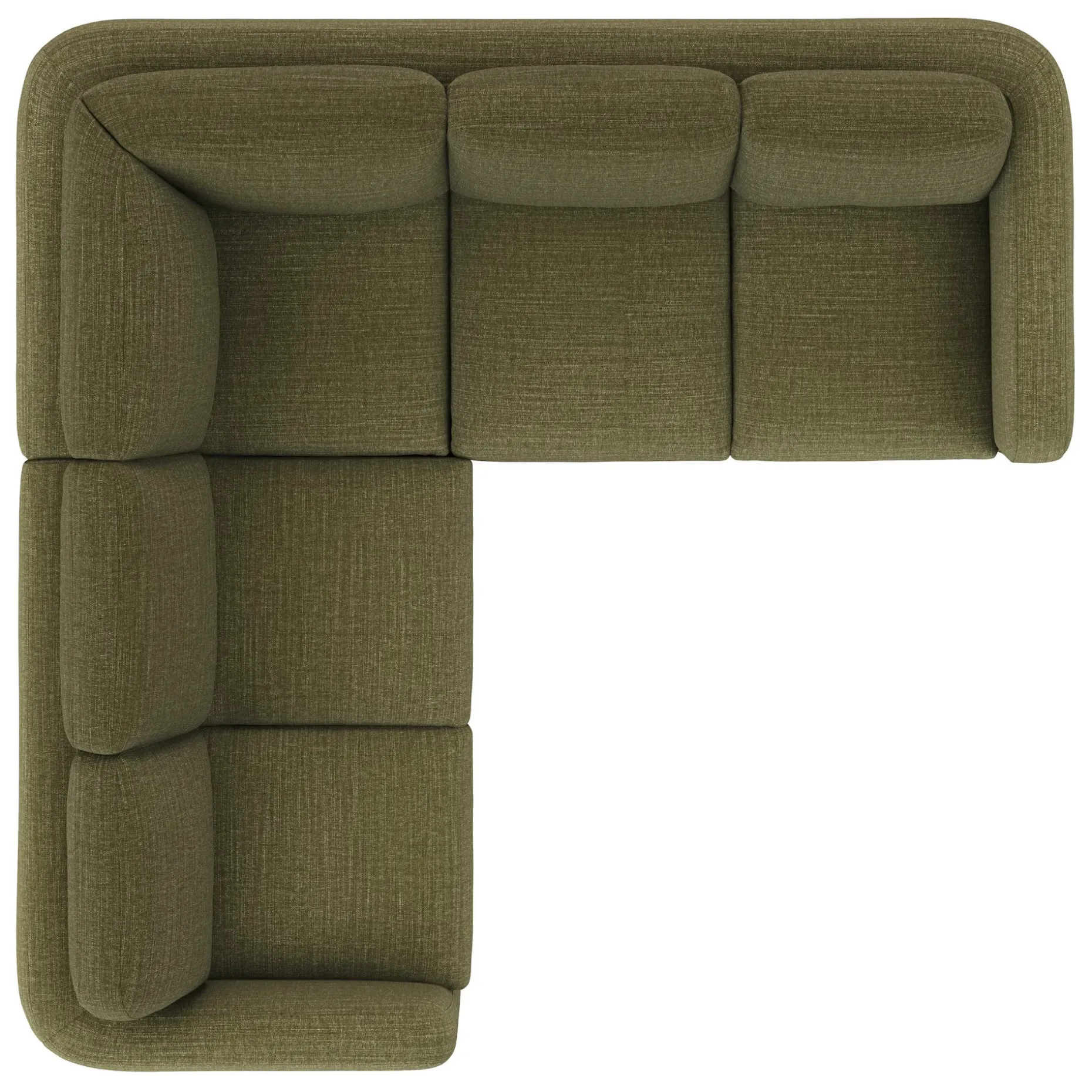 Vati 92" Corner Sectional - Natural Oak and Napa Moss