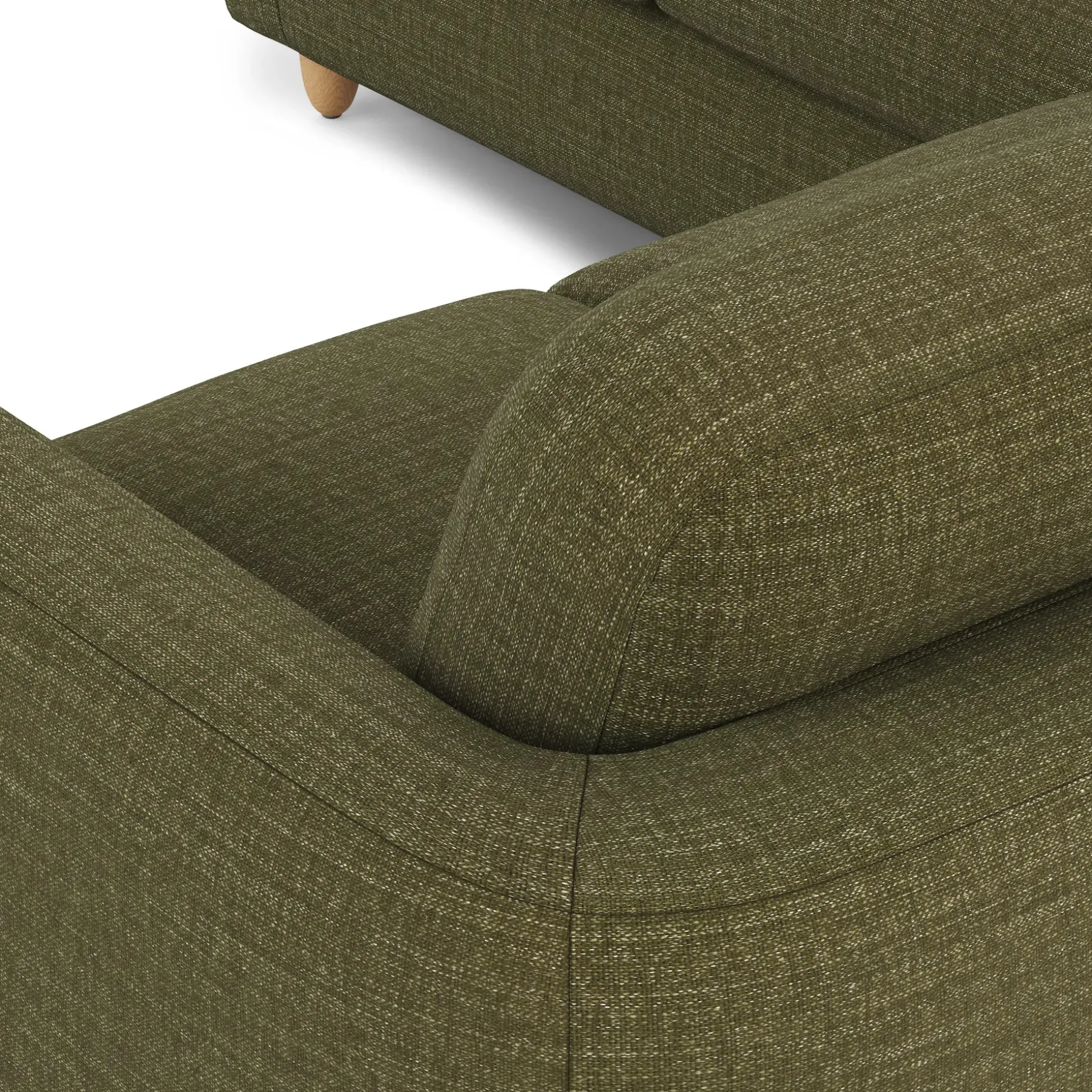 Vati 92" Corner Sectional - Natural Oak and Napa Moss