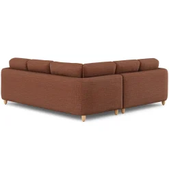 Vati 92" Corner Sectional - Natural Oak and Napa Rust