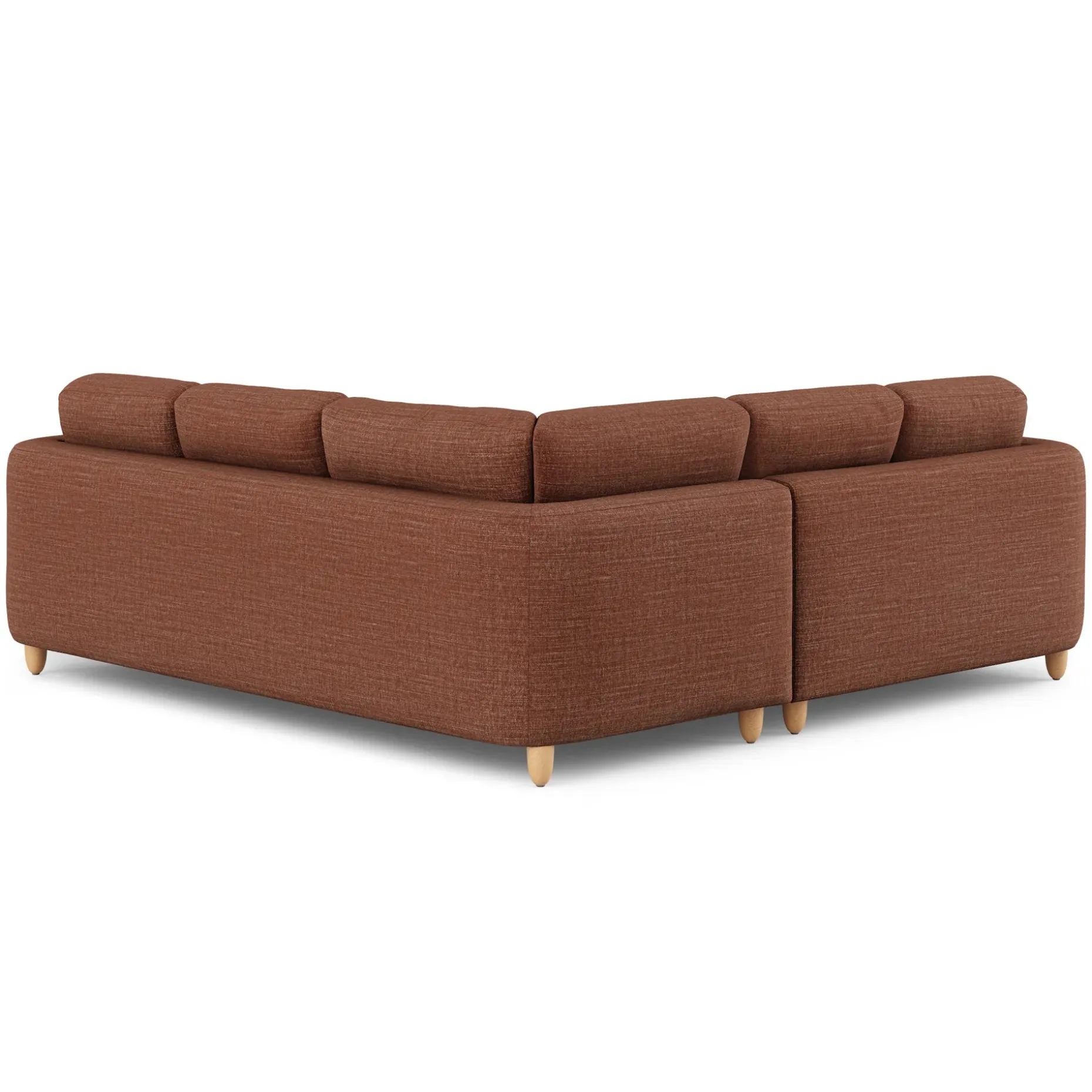 Vati 92" Corner Sectional - Natural Oak and Napa Rust