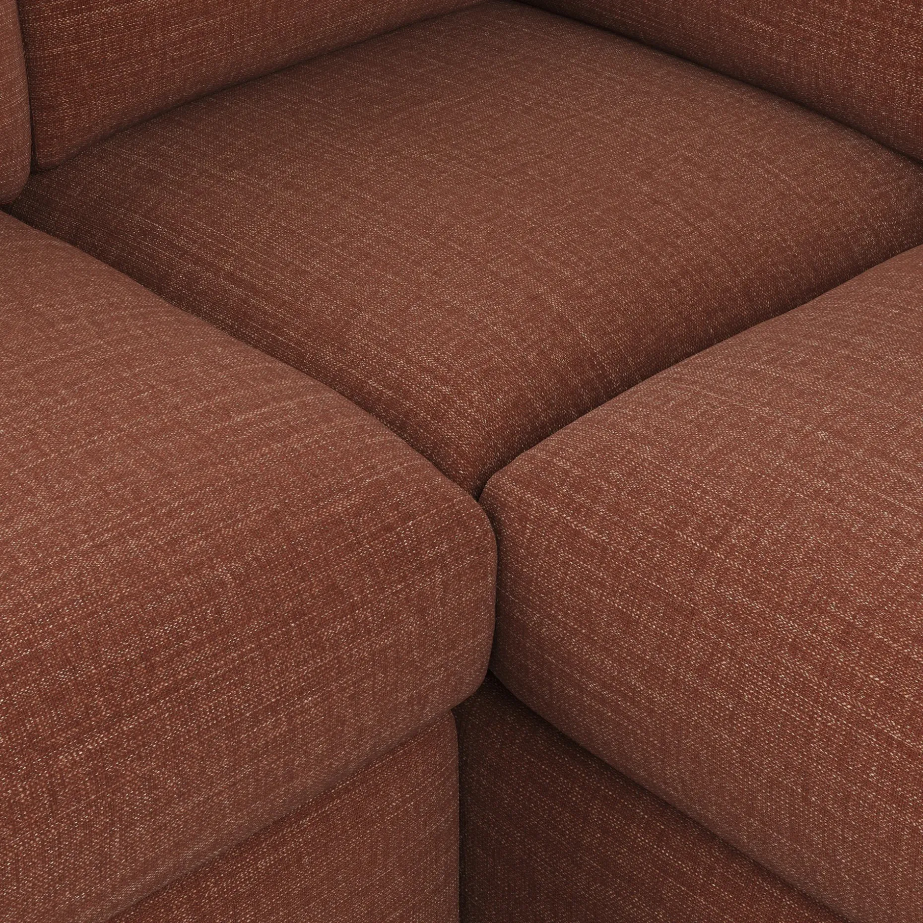 Vati 92" Corner Sectional - Natural Oak and Napa Rust