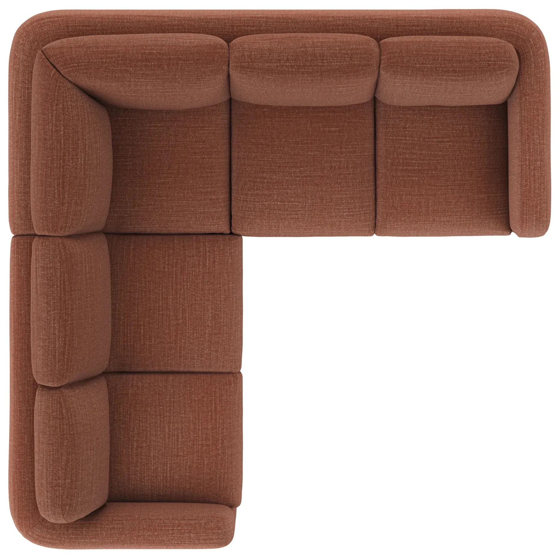 Vati 92" Corner Sectional - Natural Oak and Napa Rust