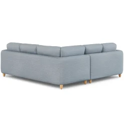 Vati 92" Corner Sectional - Natural Oak and Silver Light Blue