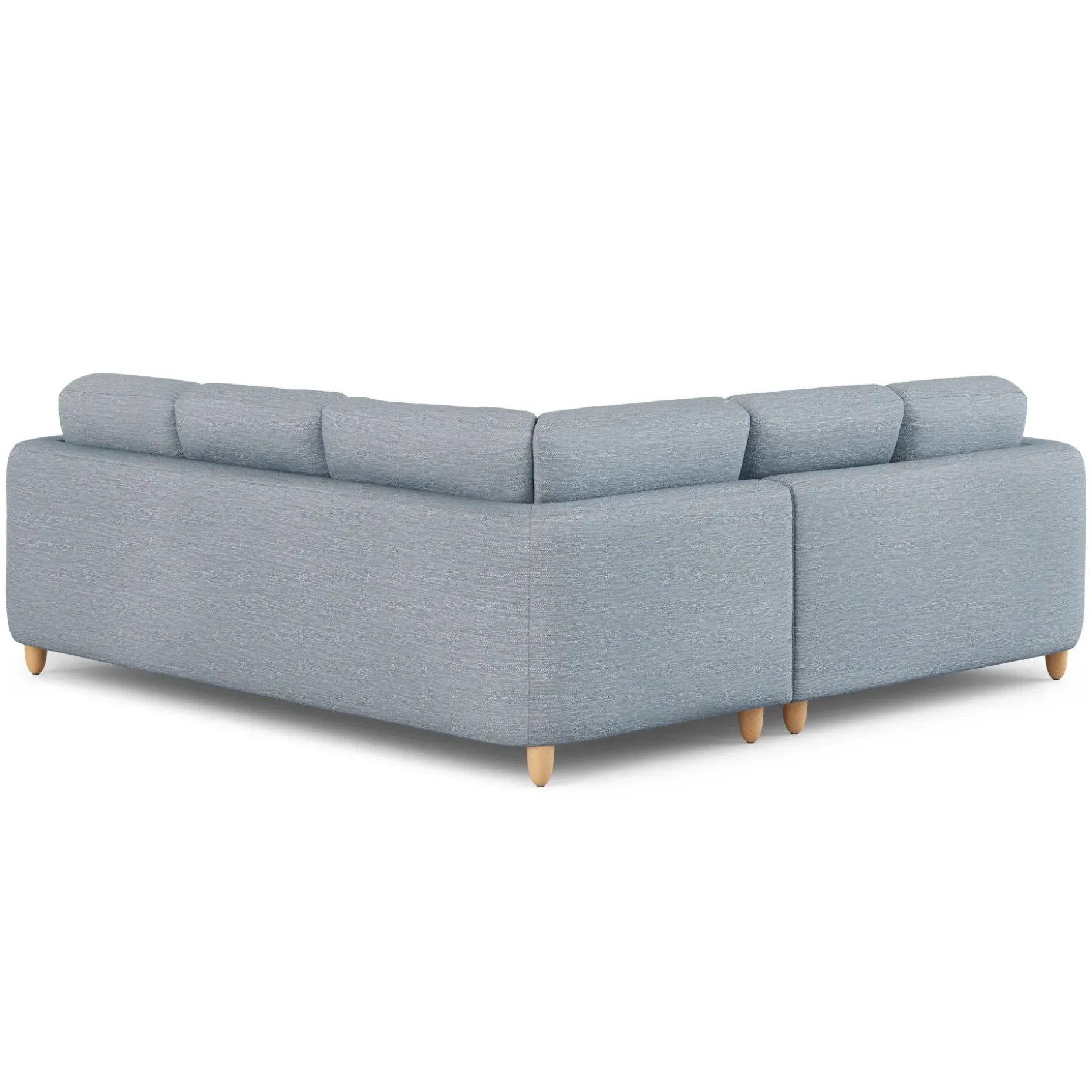 Vati 92" Corner Sectional - Natural Oak and Silver Light Blue