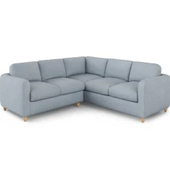 Vati 92" Corner Sectional - Natural Oak and Silver Light Blue