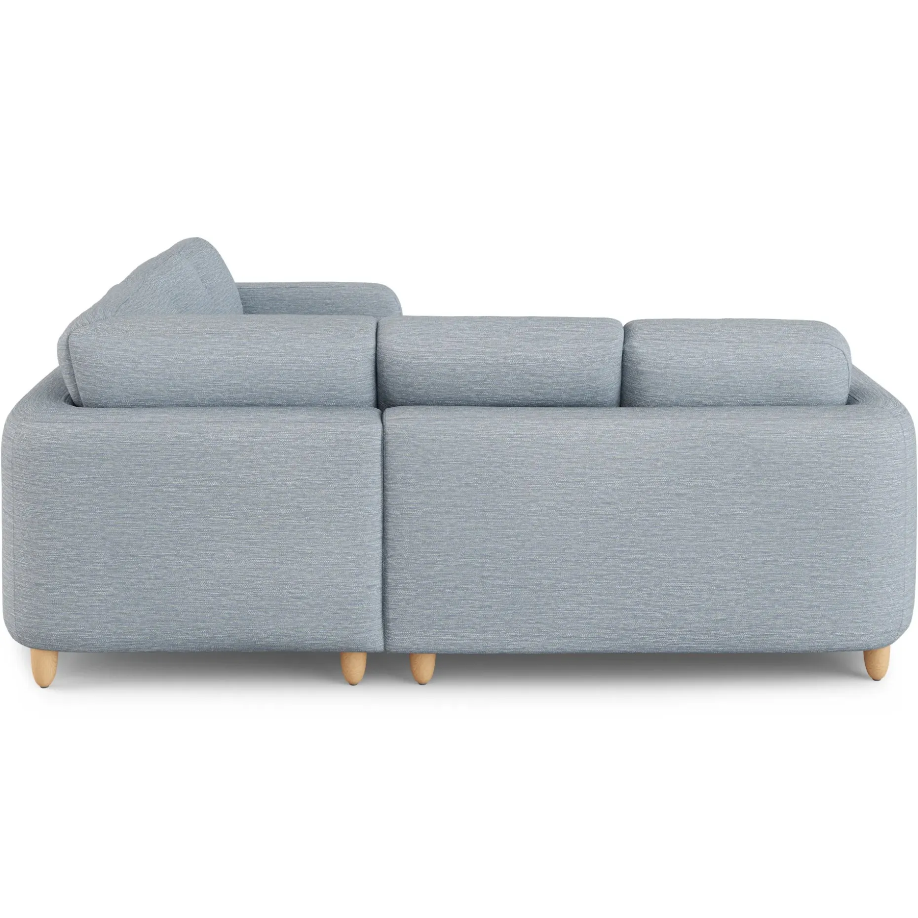 Vati 92" Corner Sectional - Natural Oak and Silver Light Blue