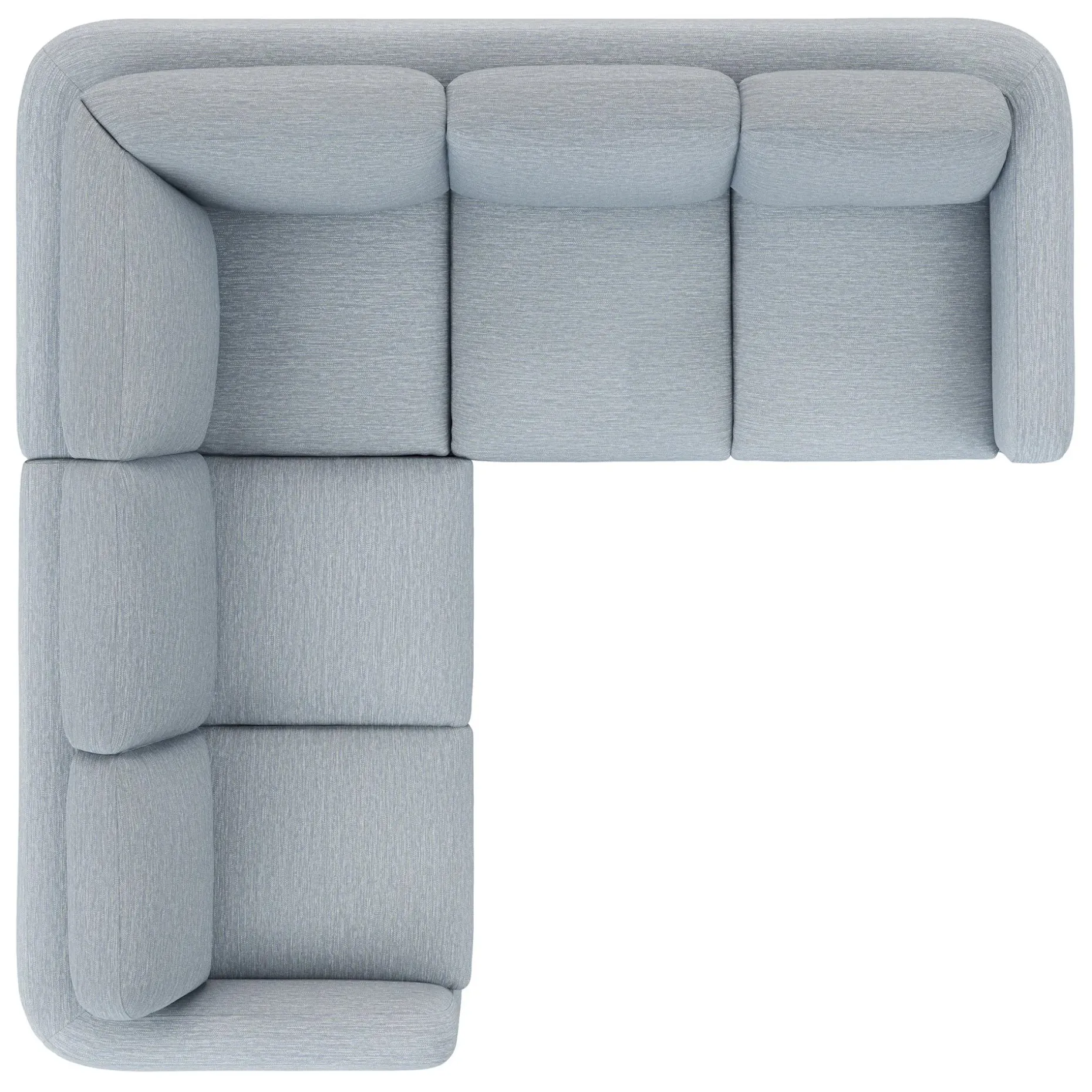 Vati 92" Corner Sectional - Natural Oak and Silver Light Blue