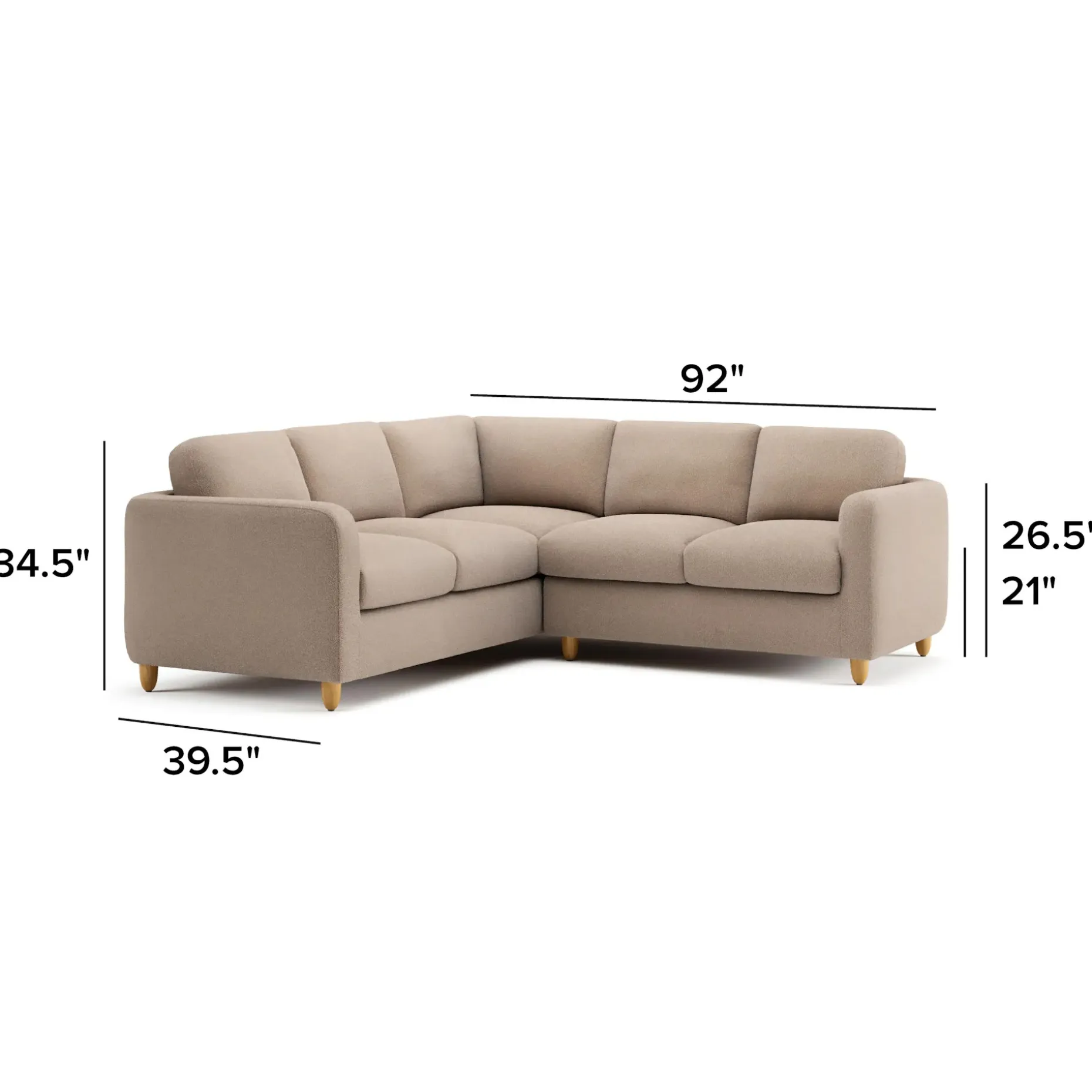 Vati 92" Corner Sectional - Sandstone Wool Bouclé