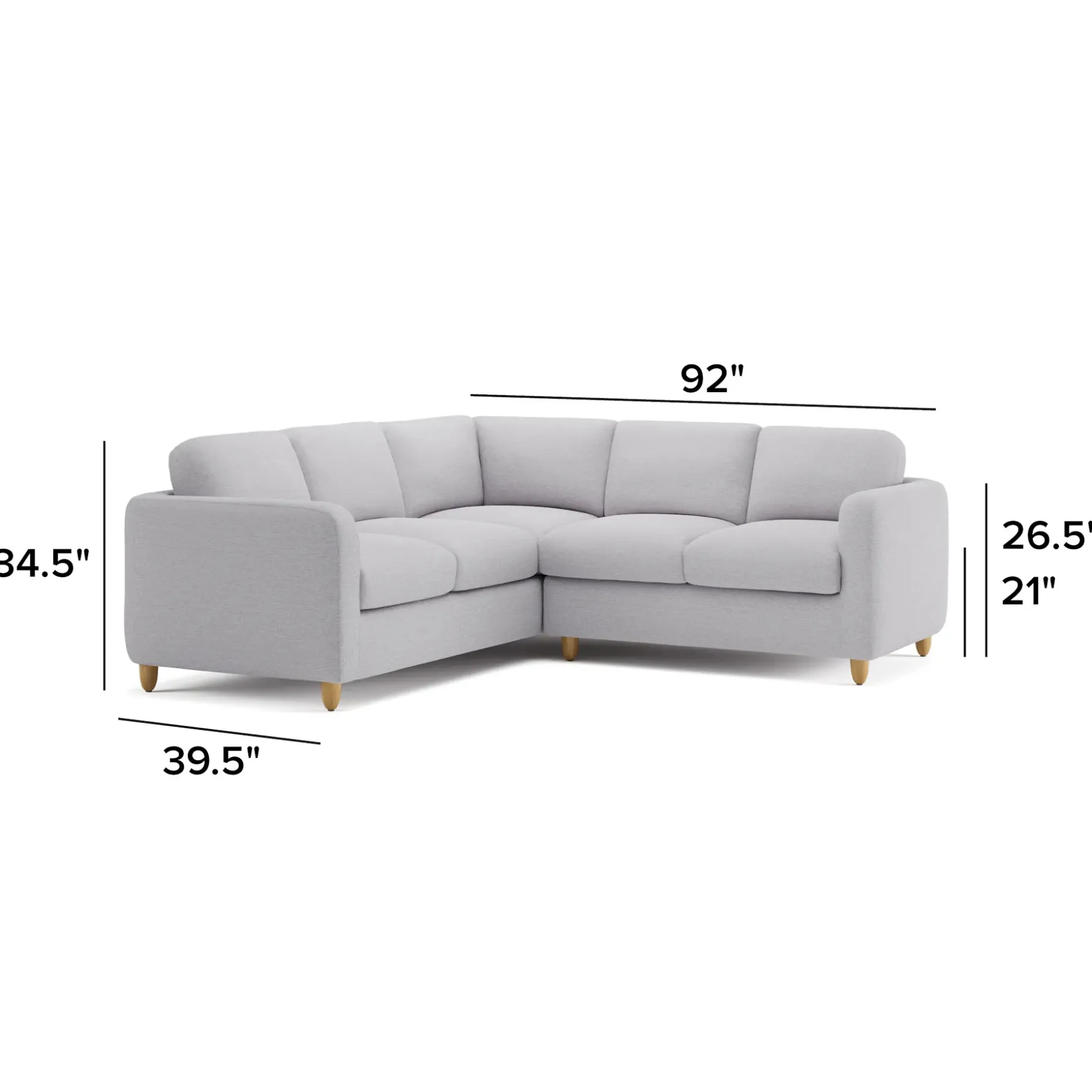Vati 92" Corner Sectional - Silver Ivory