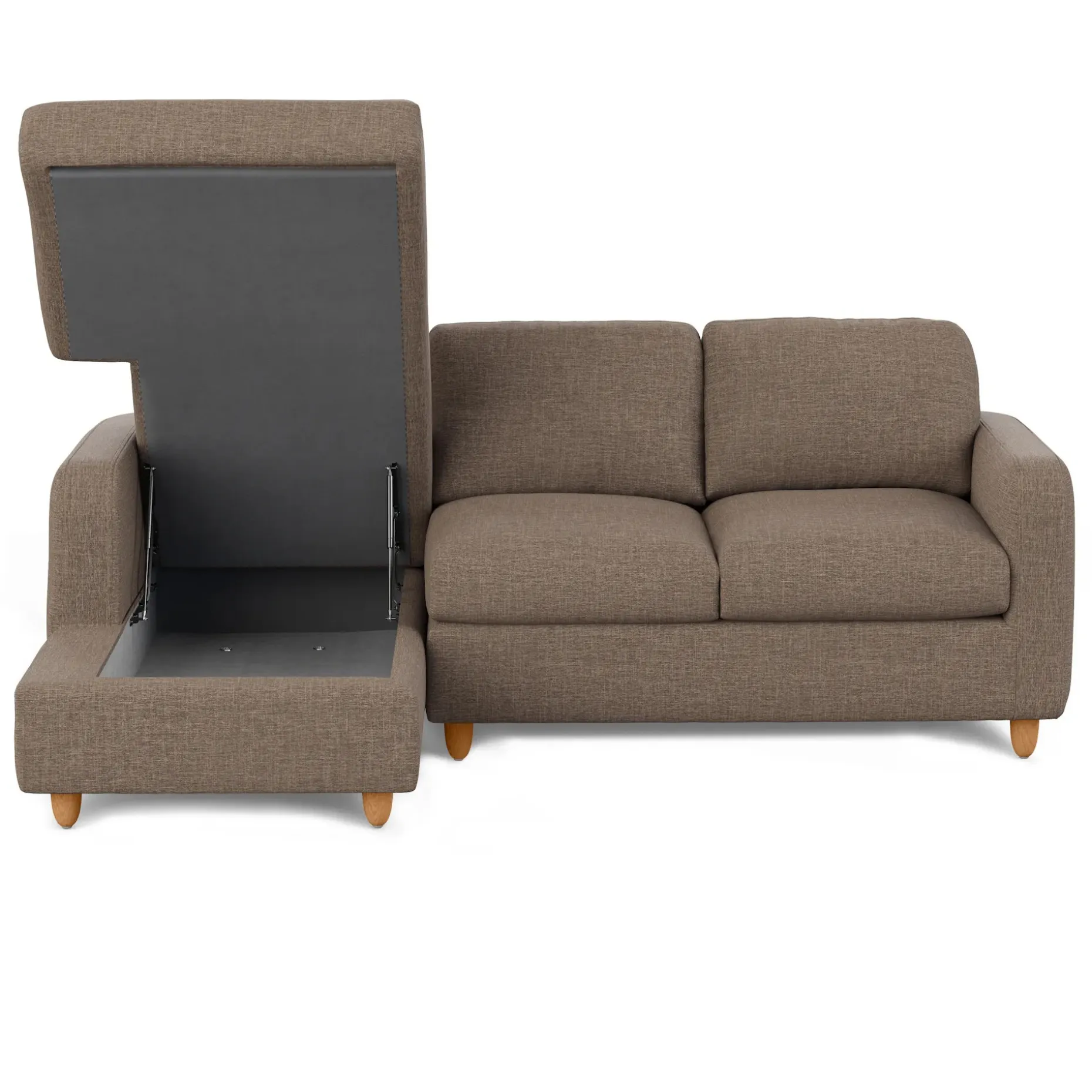 Vati 90.5" Left Storage Sectional - Honey Oak and Buckler Brown