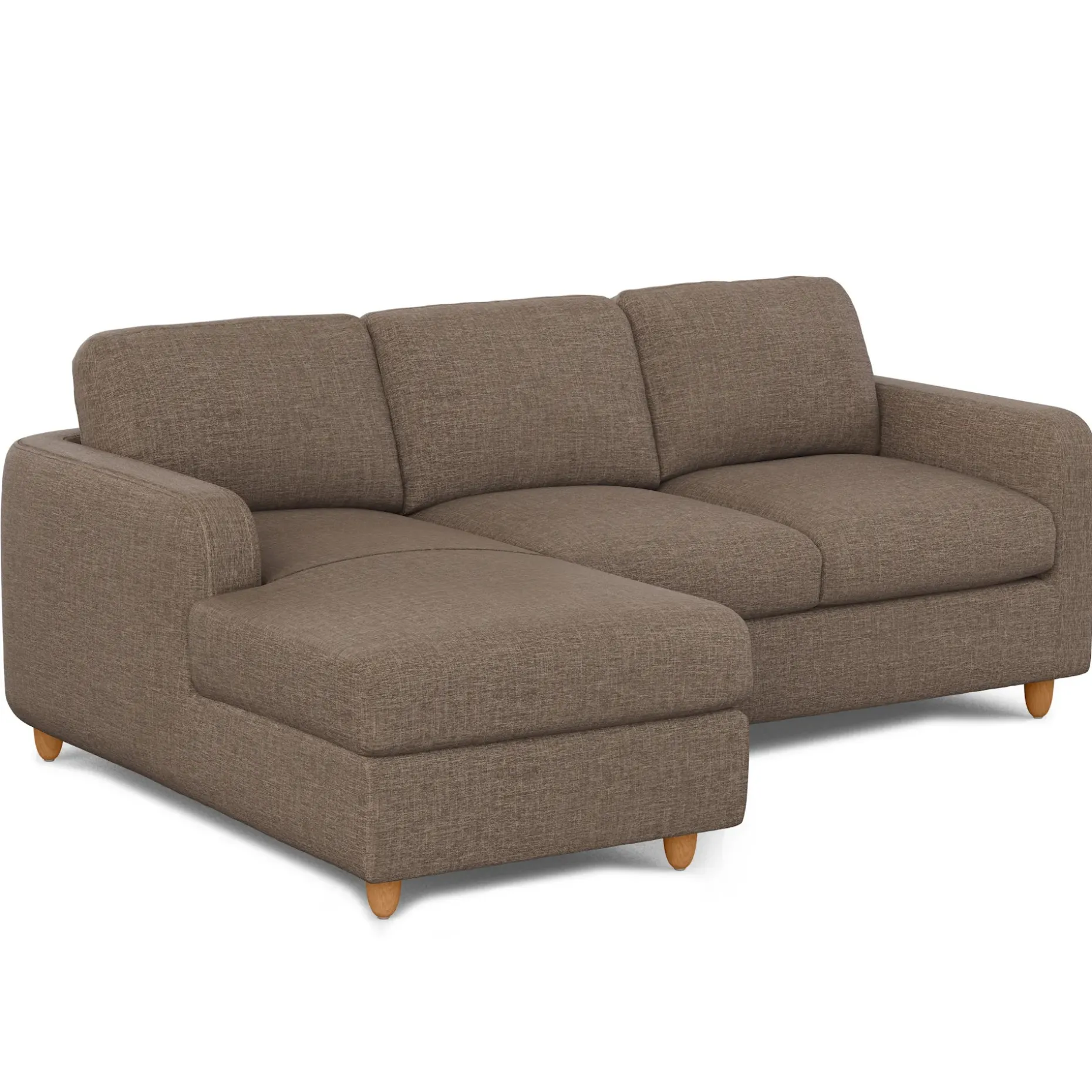 Vati 90.5" Left Storage Sectional - Honey Oak and Buckler Brown