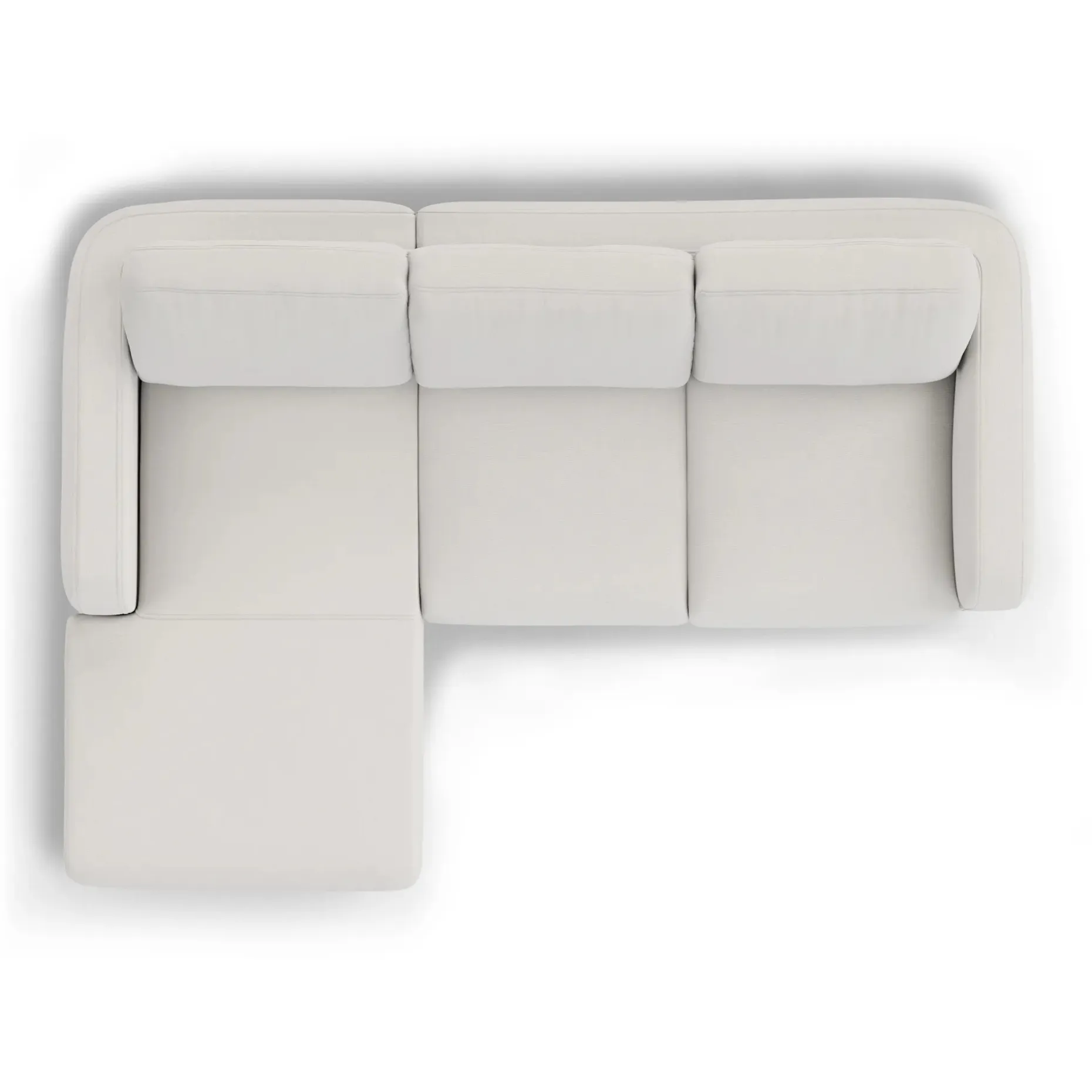 Vati 90.5" Left Storage Sectional - Natural Oak and Buckler Ivory