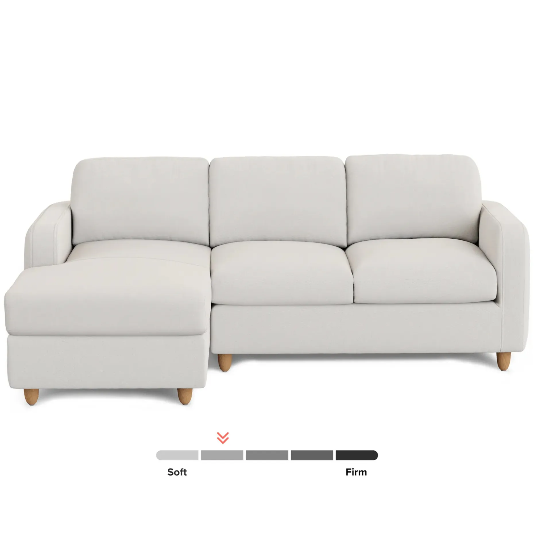 Vati 90.5" Left Storage Sectional - Natural Oak and Buckler Ivory