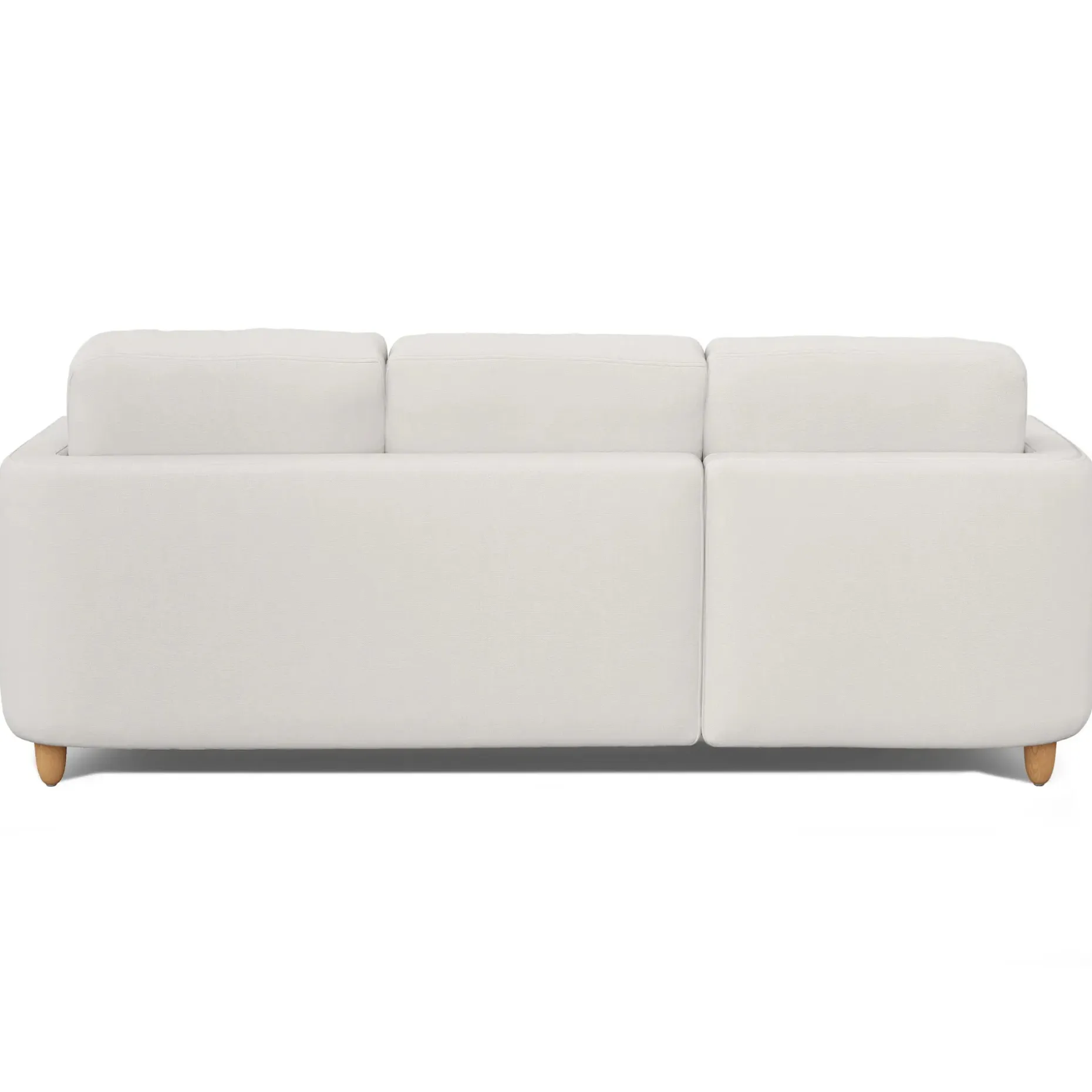 Vati 90.5" Left Storage Sectional - Natural Oak and Buckler Ivory