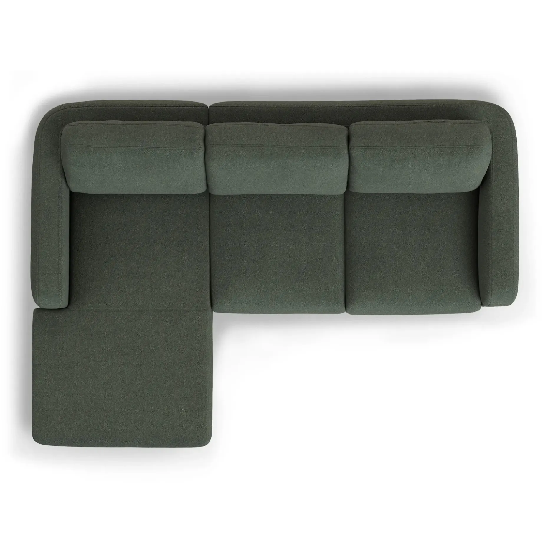 Vati 90.5" Left Storage Sectional - Natural Oak and Green Wool Bouclé