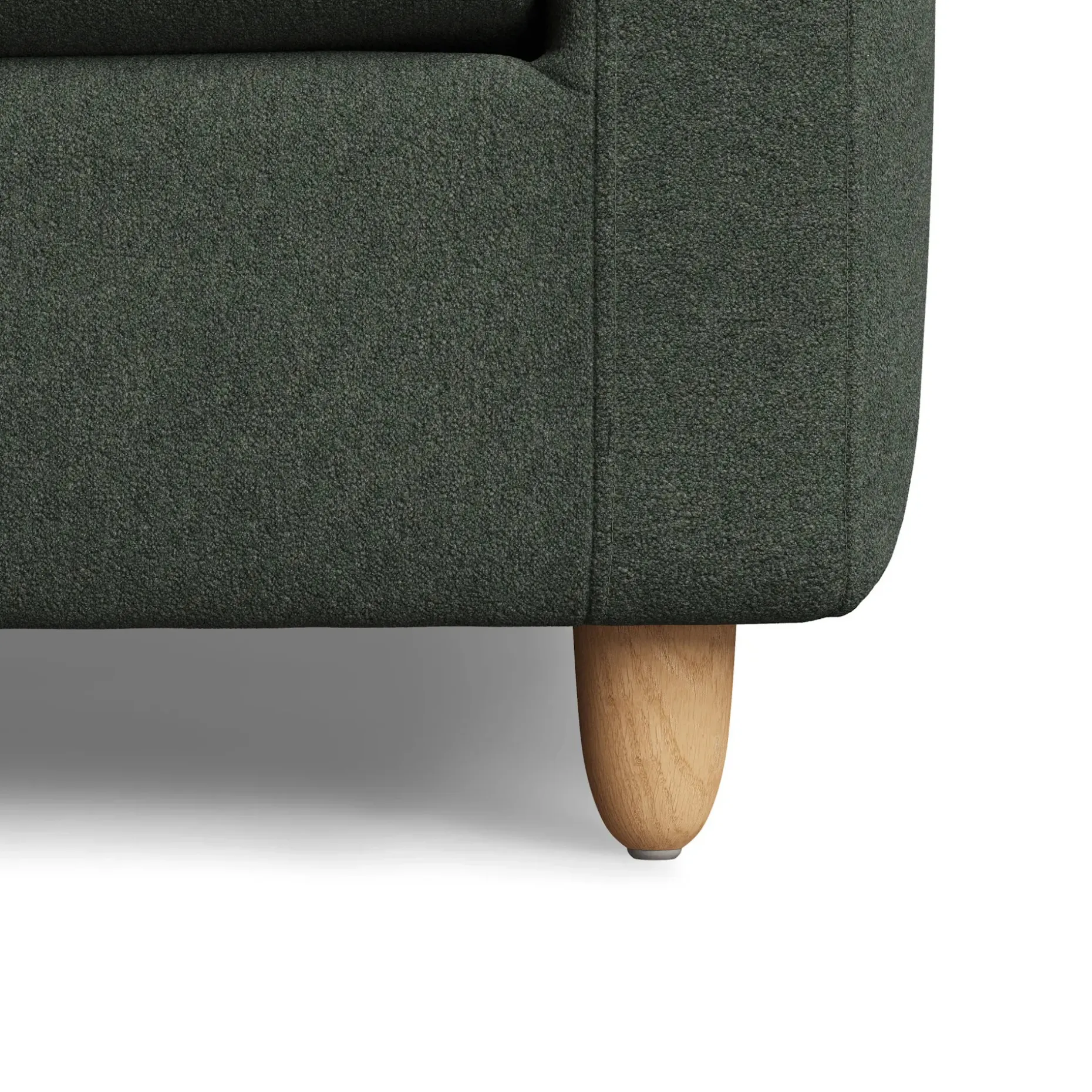 Vati 90.5" Left Storage Sectional - Natural Oak and Green Wool Bouclé