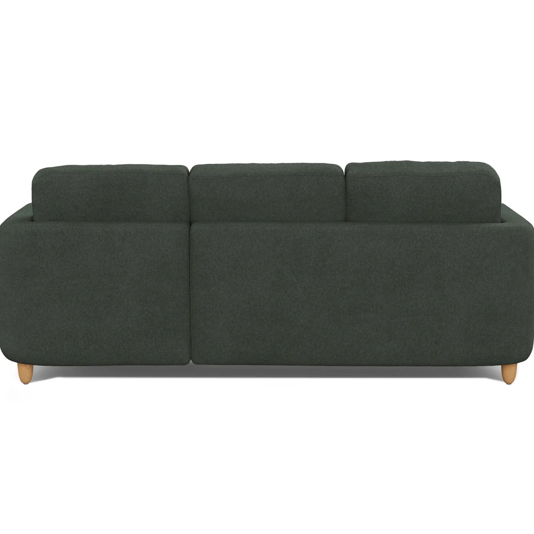 Vati 90.5" Left Storage Sectional - Natural Oak and Green Wool Bouclé