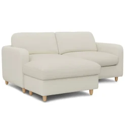 Vati 80" Left Storage Sectional - Natural Oak and Buckler Ivory