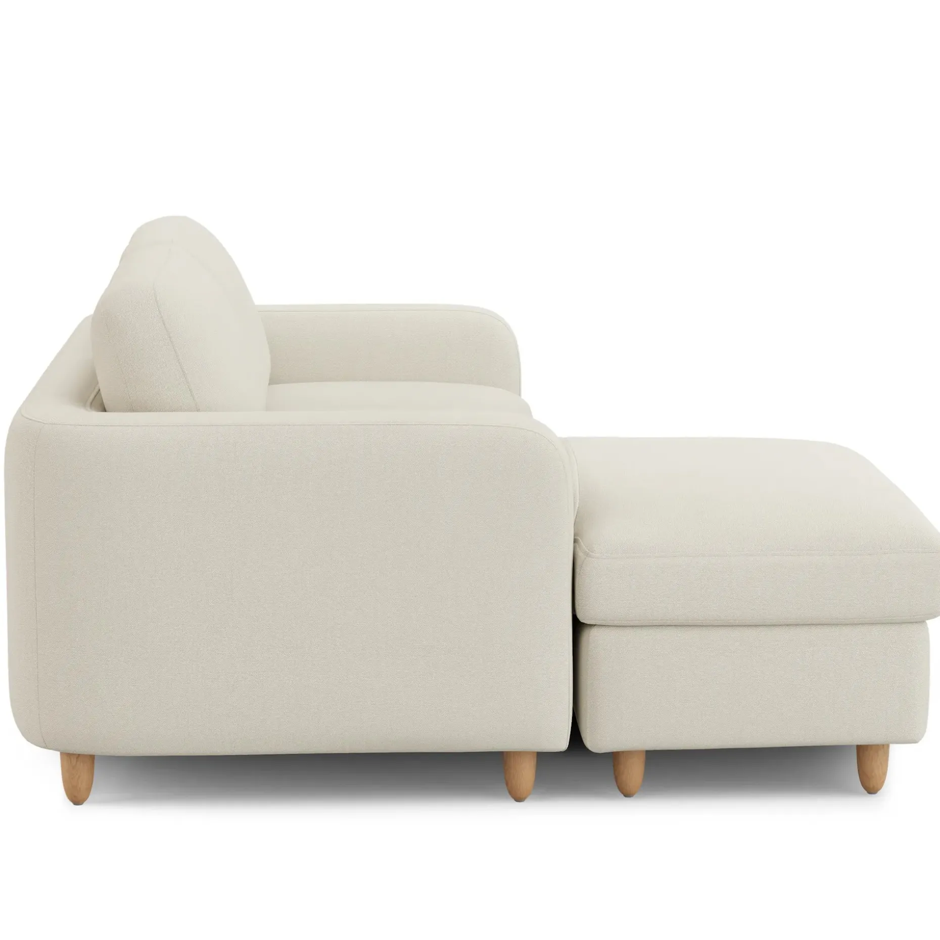 Vati 80" Left Storage Sectional - Natural Oak and Buckler Ivory