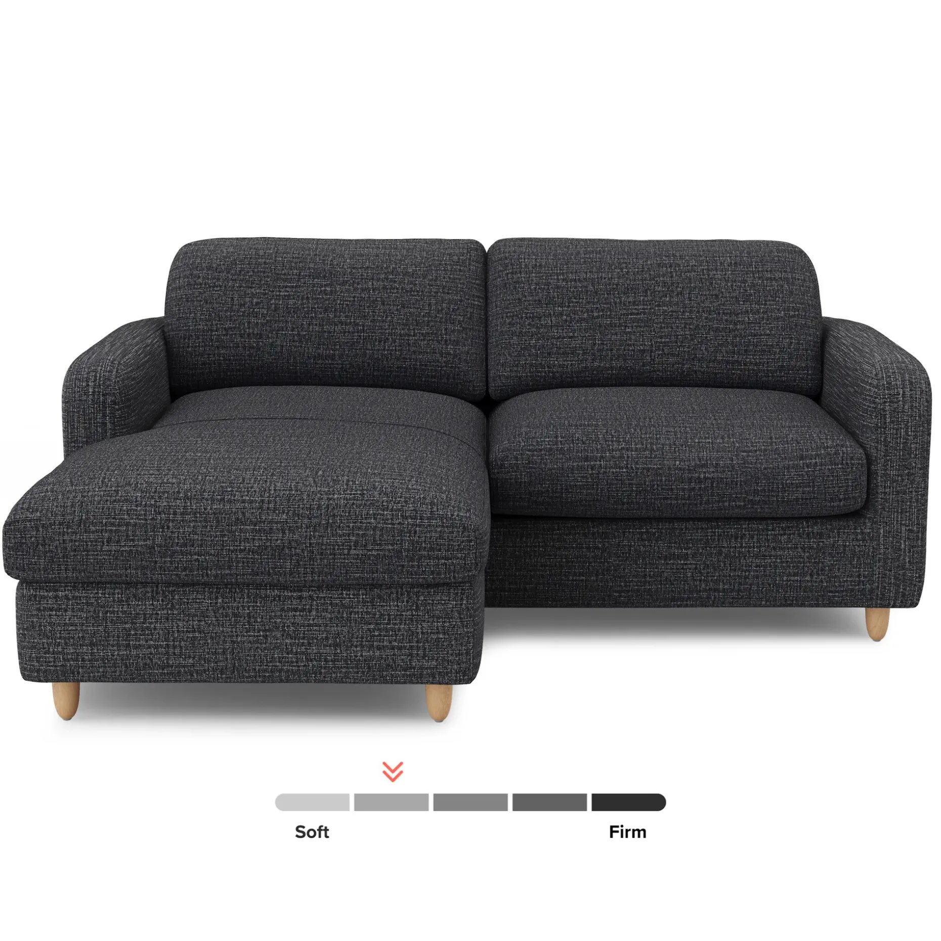Vati 80" Left Storage Sectional - Natural Oak and Napa Charcoal