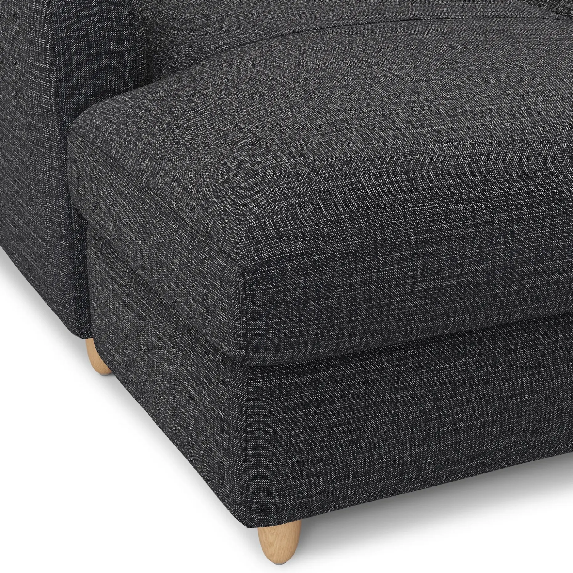 Vati 80" Left Storage Sectional - Natural Oak and Napa Charcoal