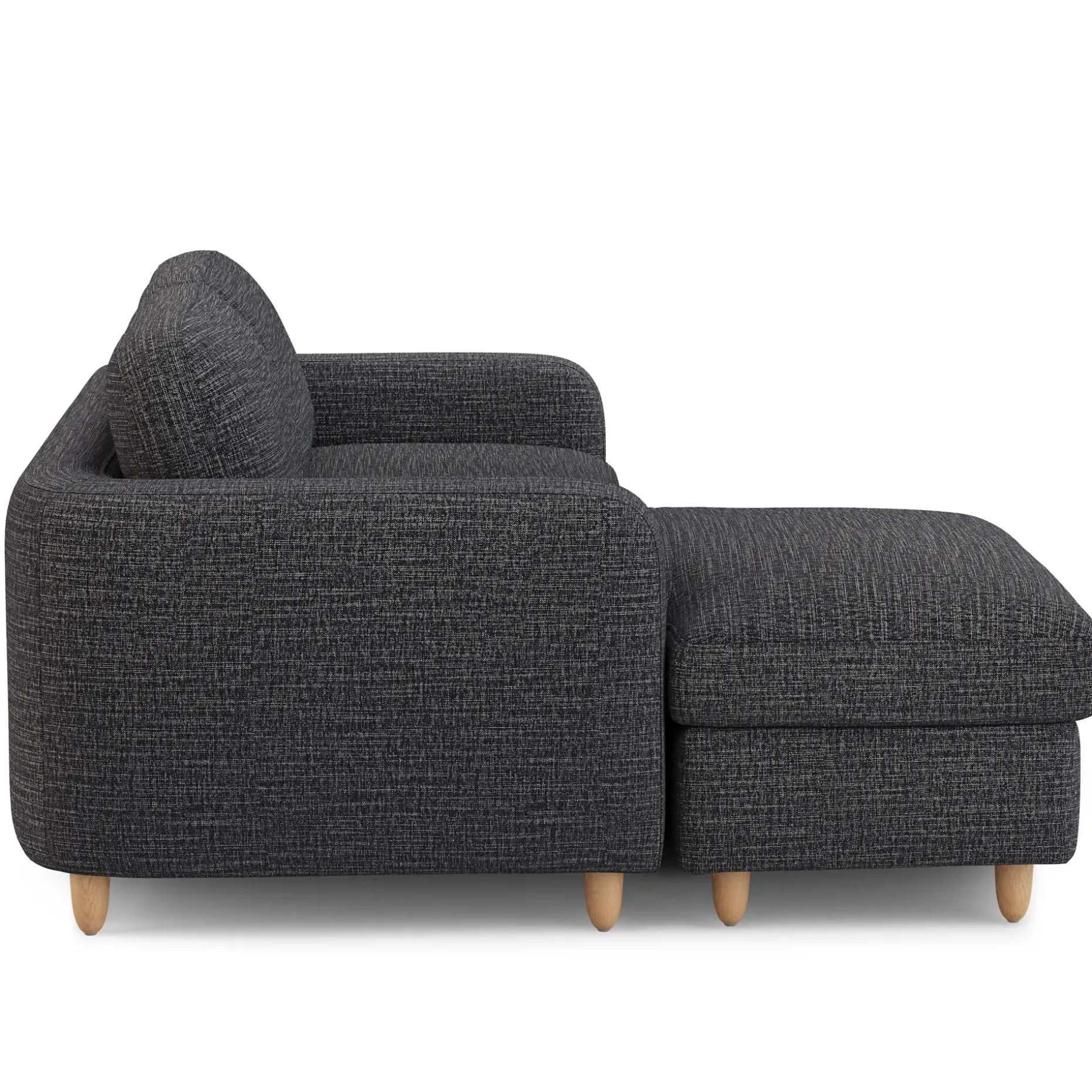 Vati 80" Left Storage Sectional - Natural Oak and Napa Charcoal
