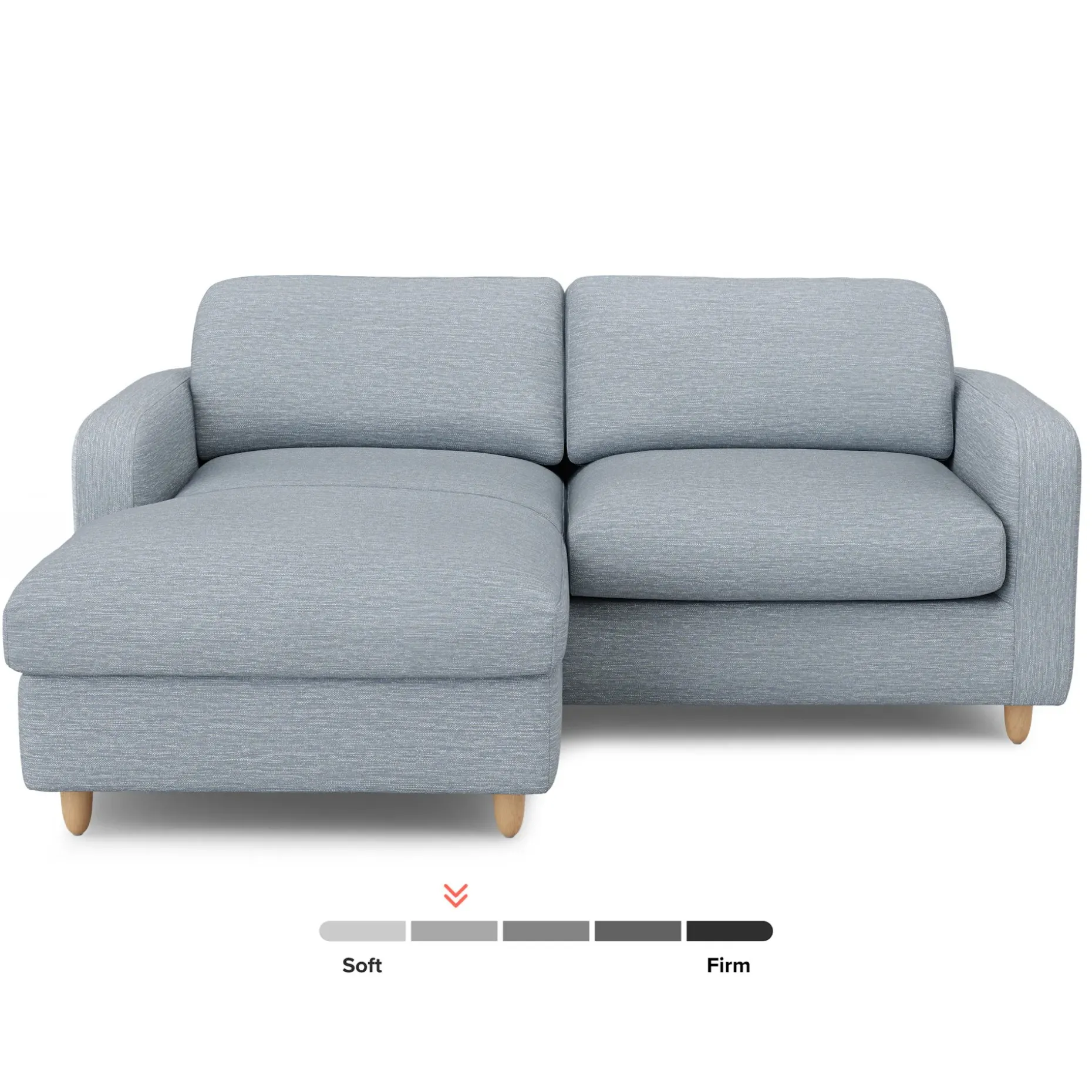 Vati 80" Left Storage Sectional - Natural Oak and Silver Light Blue