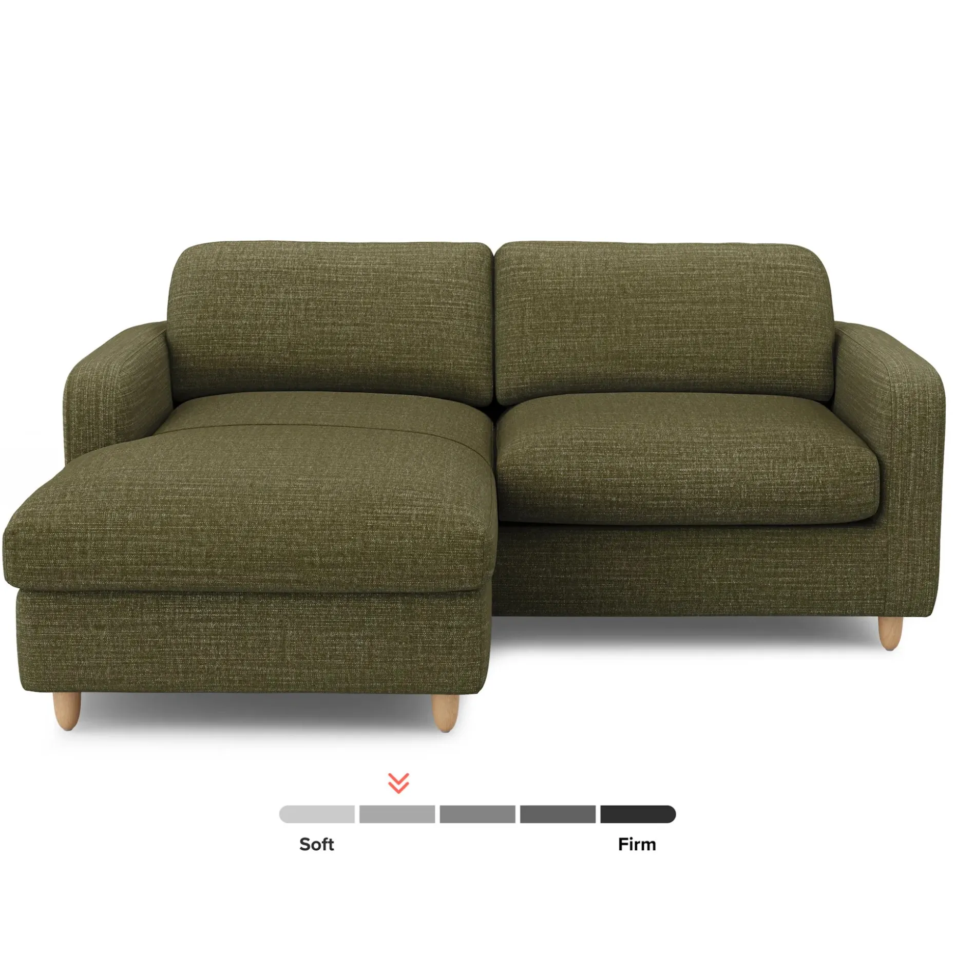 Vati 80" Left Storage Sectional - Natural Oak and Napa Moss