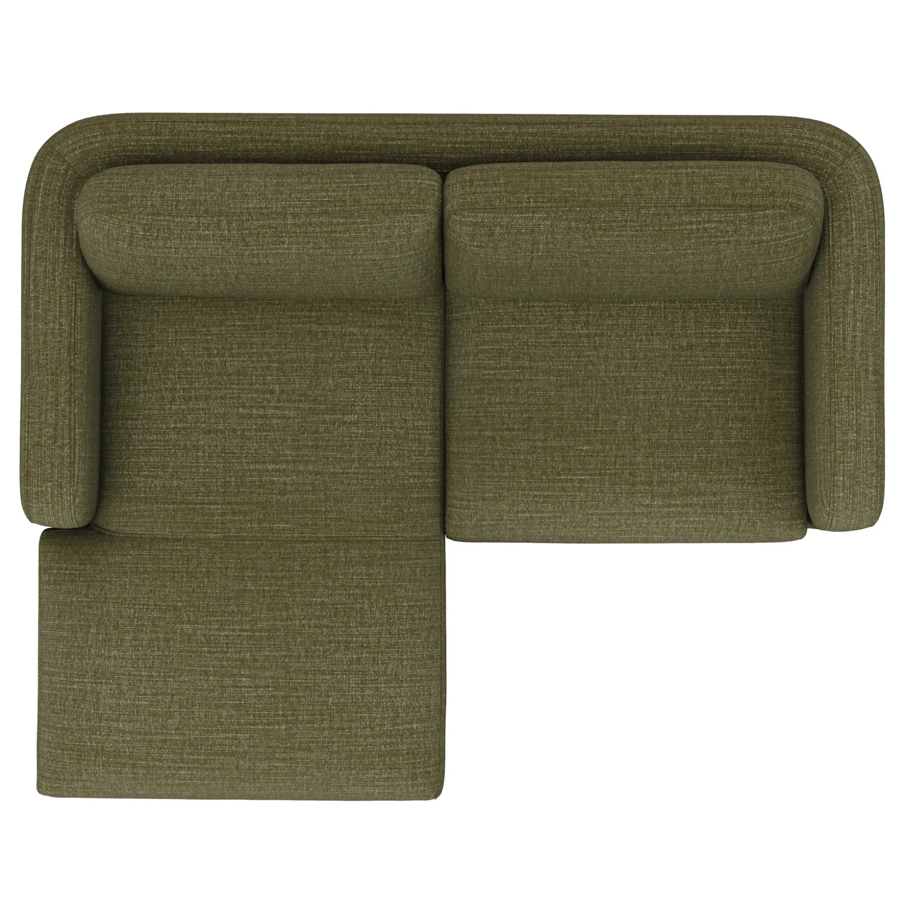Vati 80" Left Storage Sectional - Natural Oak and Napa Moss