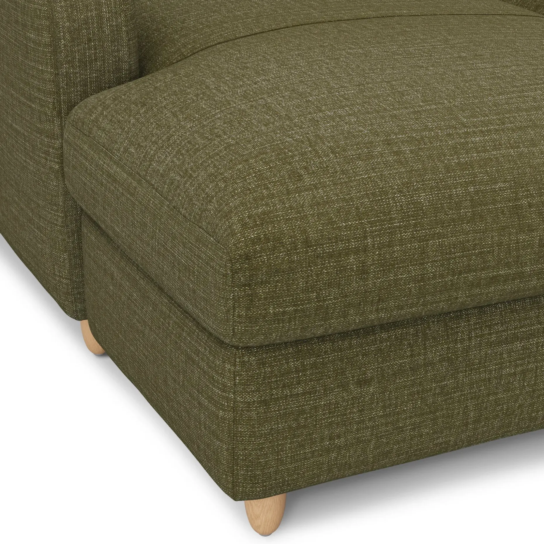 Vati 80" Left Storage Sectional - Natural Oak and Napa Moss