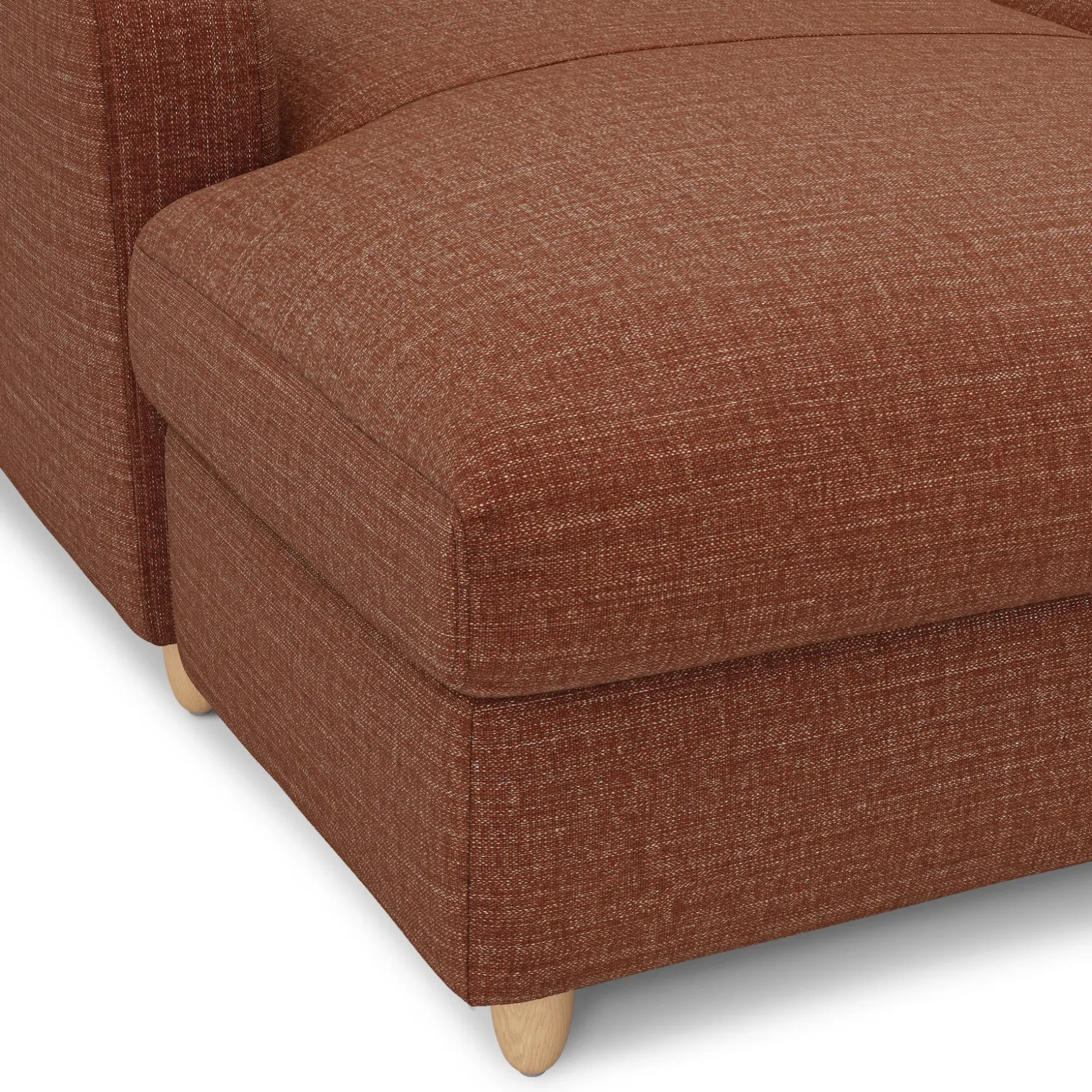 Vati 80" Left Storage Sectional - Natural Oak and Napa Rust