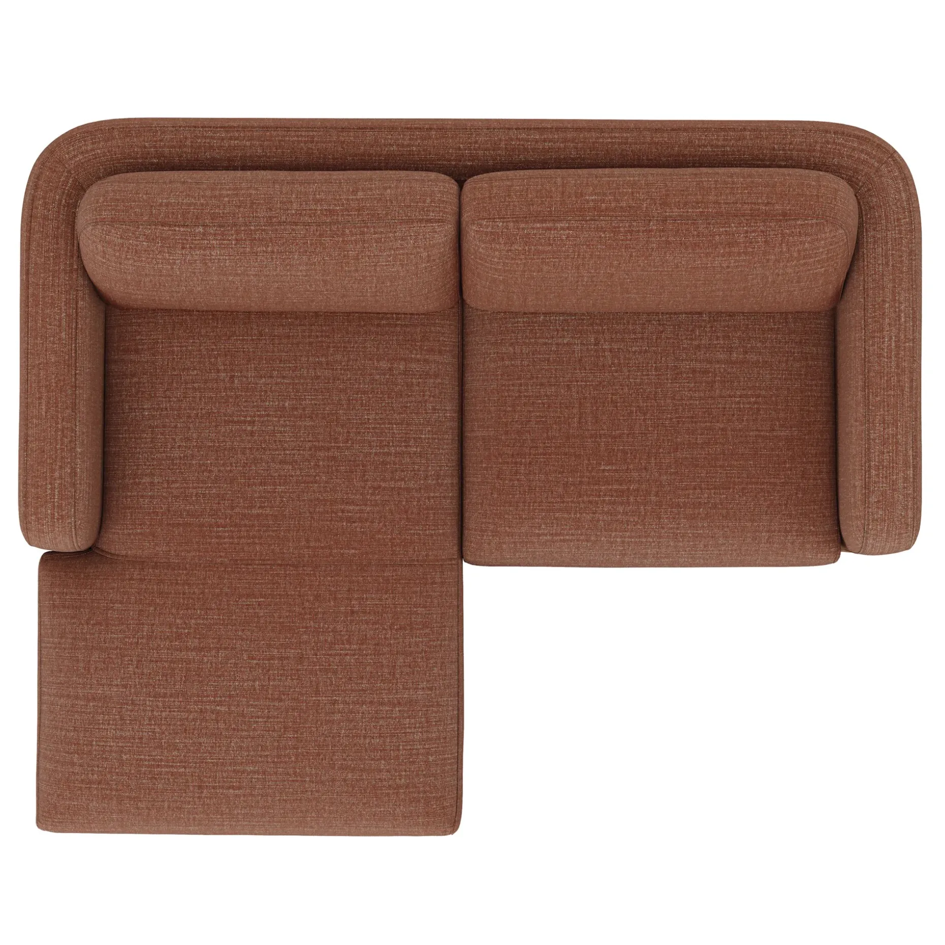 Vati 80" Left Storage Sectional - Natural Oak and Napa Rust