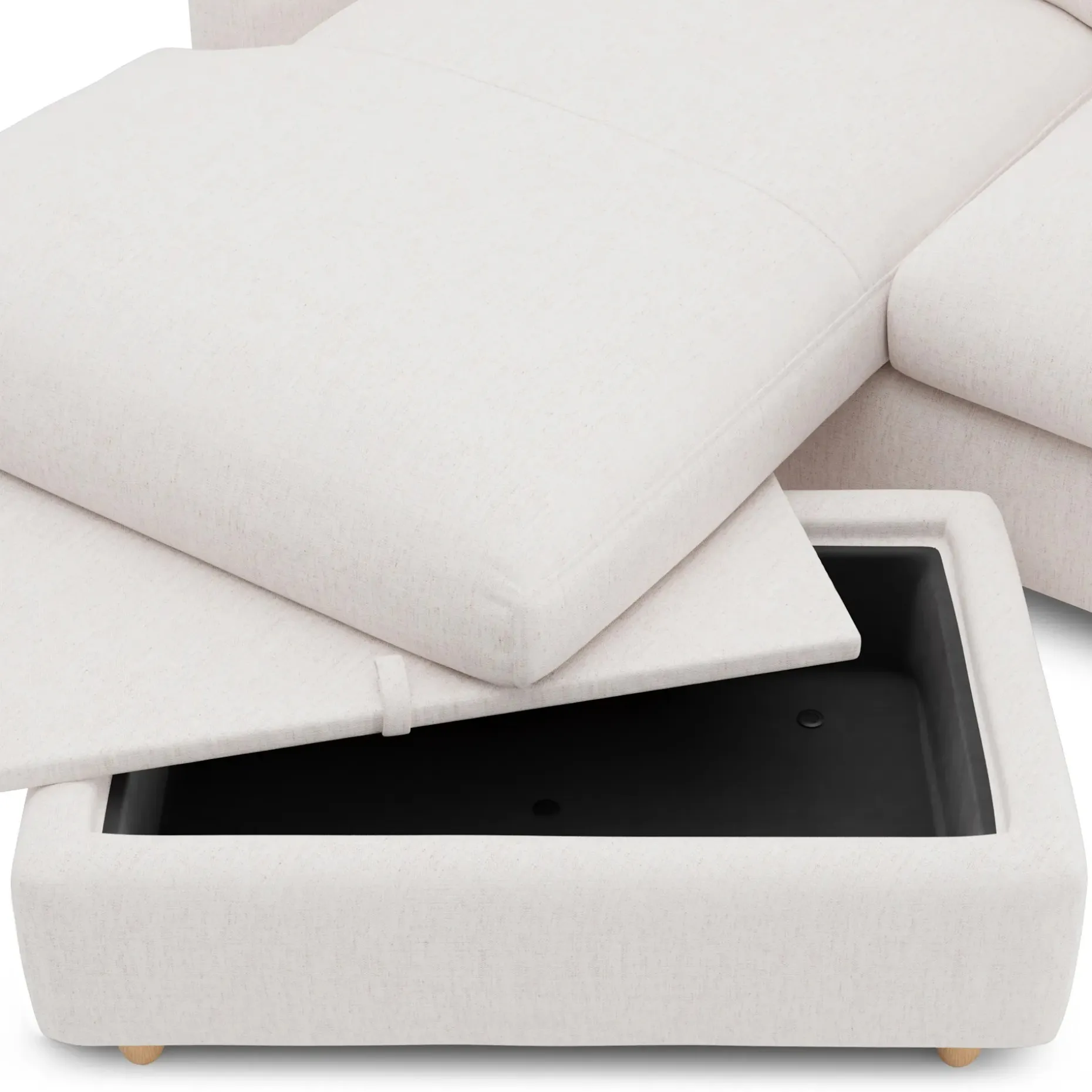 Vati 80" Left Storage Sectional - Napa White