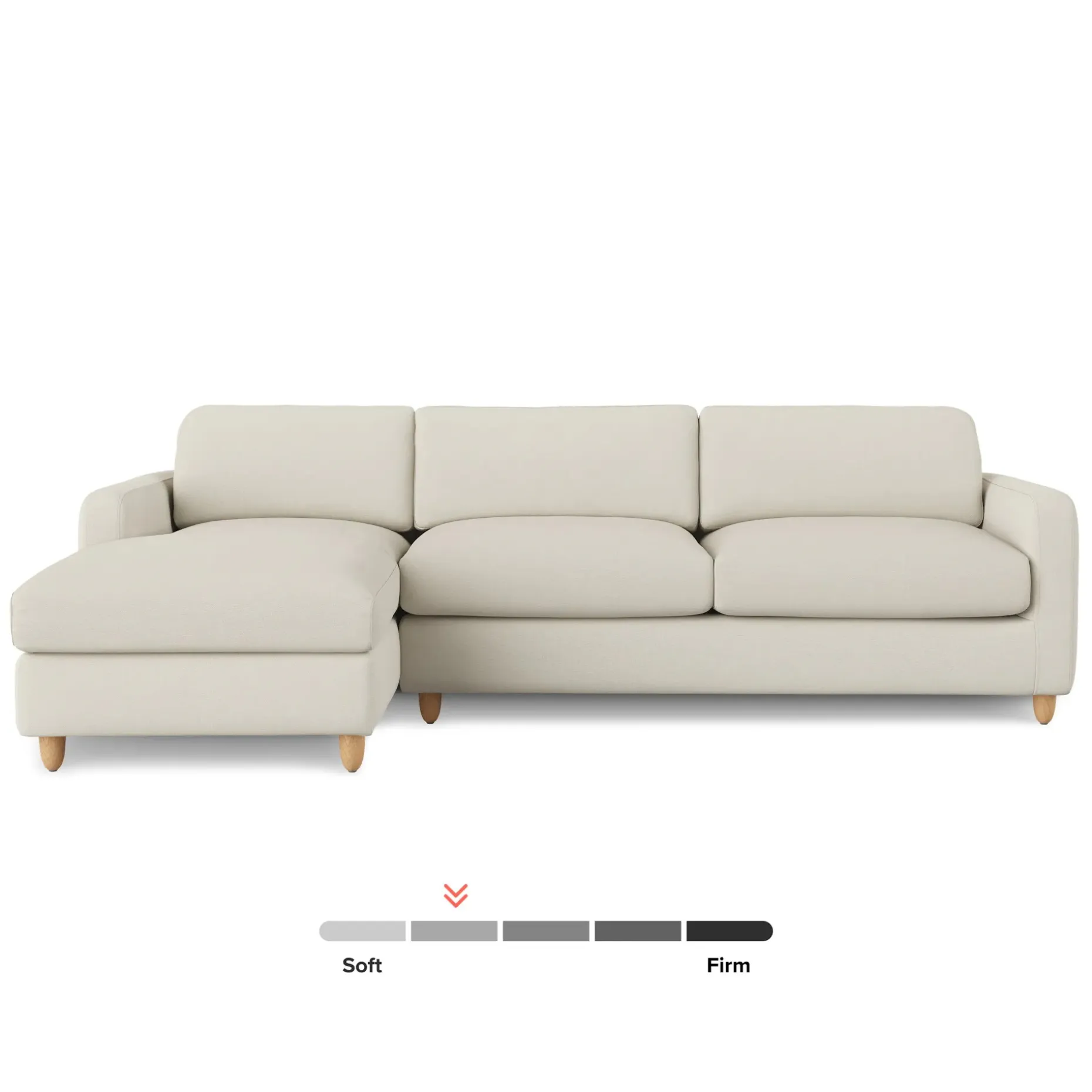 Vati 114" Left Storage Sleeper Sectional - Natural Oak and Buckler Ivory