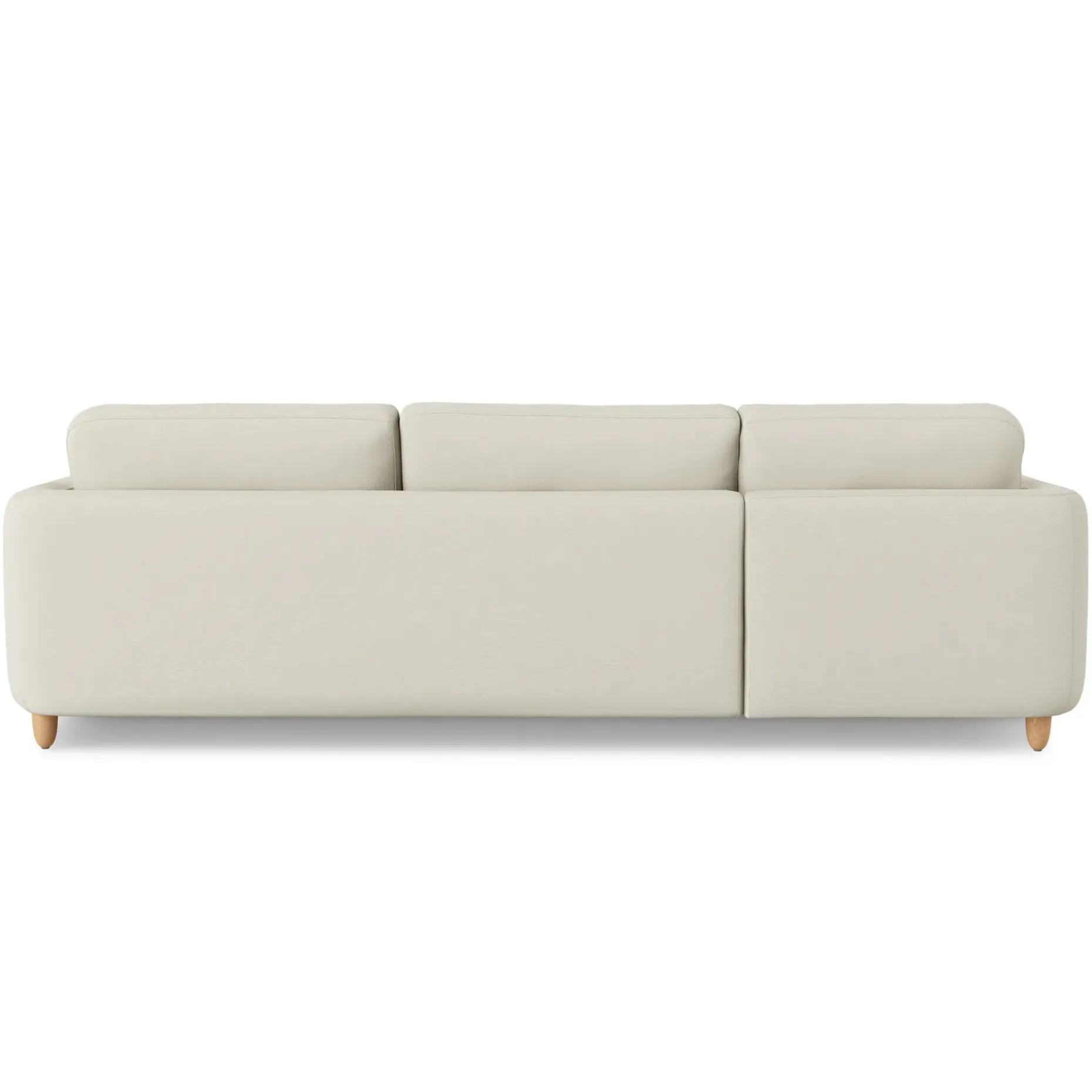 Vati 114" Left Storage Sleeper Sectional - Natural Oak and Buckler Ivory
