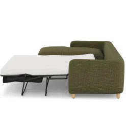 Vati 114" Left Storage Sleeper Sectional - Natural Oak and Napa Moss