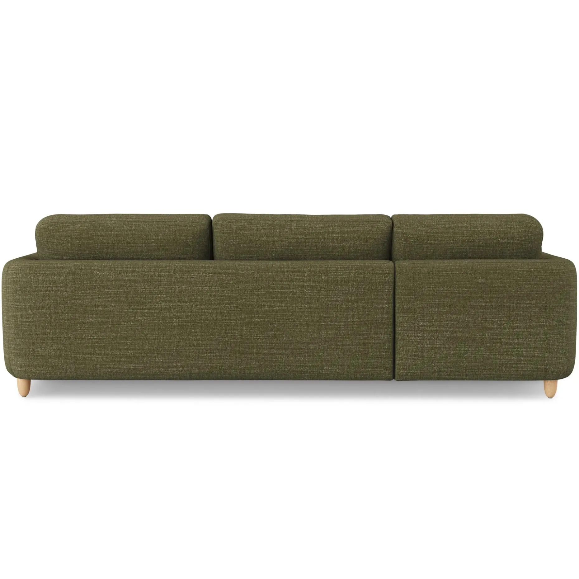 Vati 114" Left Storage Sleeper Sectional - Natural Oak and Napa Moss
