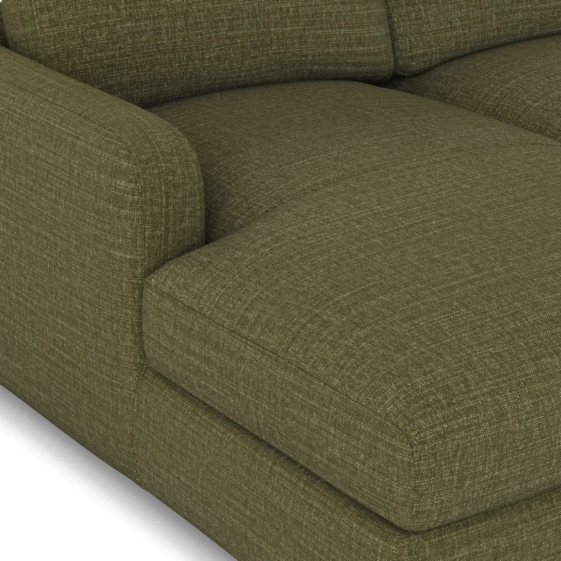 Vati 114" Left Storage Sleeper Sectional - Natural Oak and Napa Moss