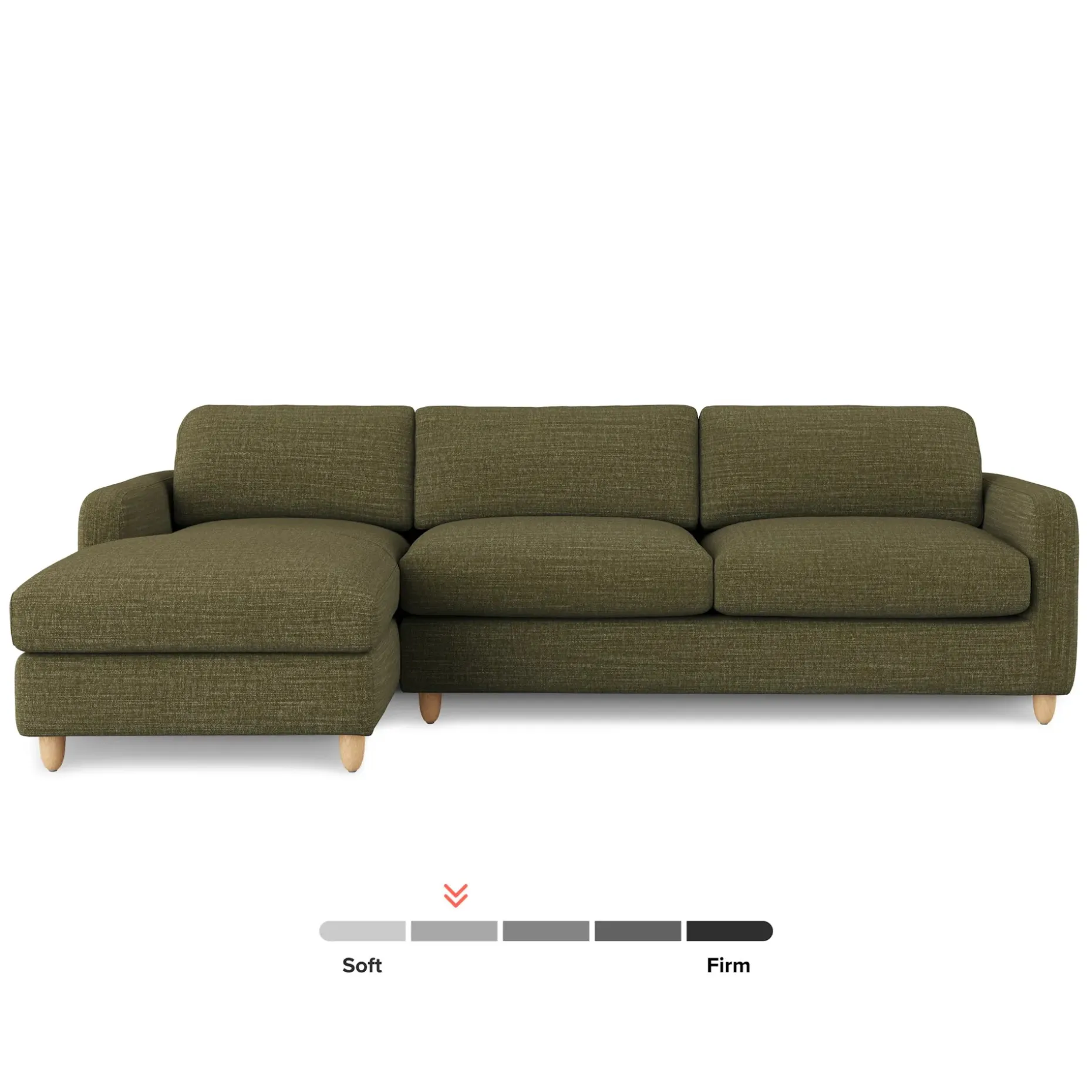 Vati 114" Left Storage Sleeper Sectional - Natural Oak and Napa Moss