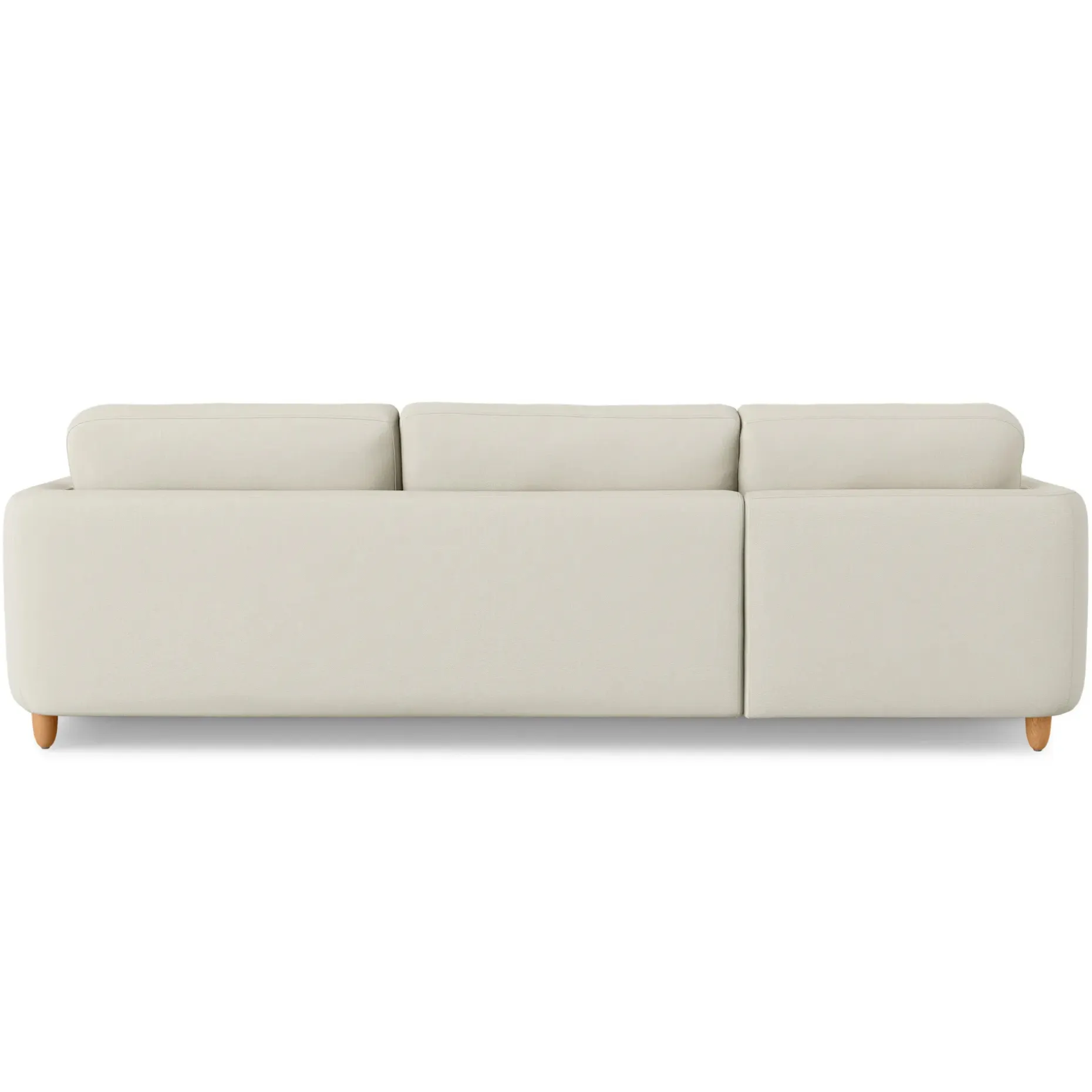 Vati 114" Left Storage Sleeper Sectional - Honey Oak and Buckler Ivory