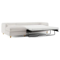 Vati 114" Left Storage Sleeper Sectional - Napa White
