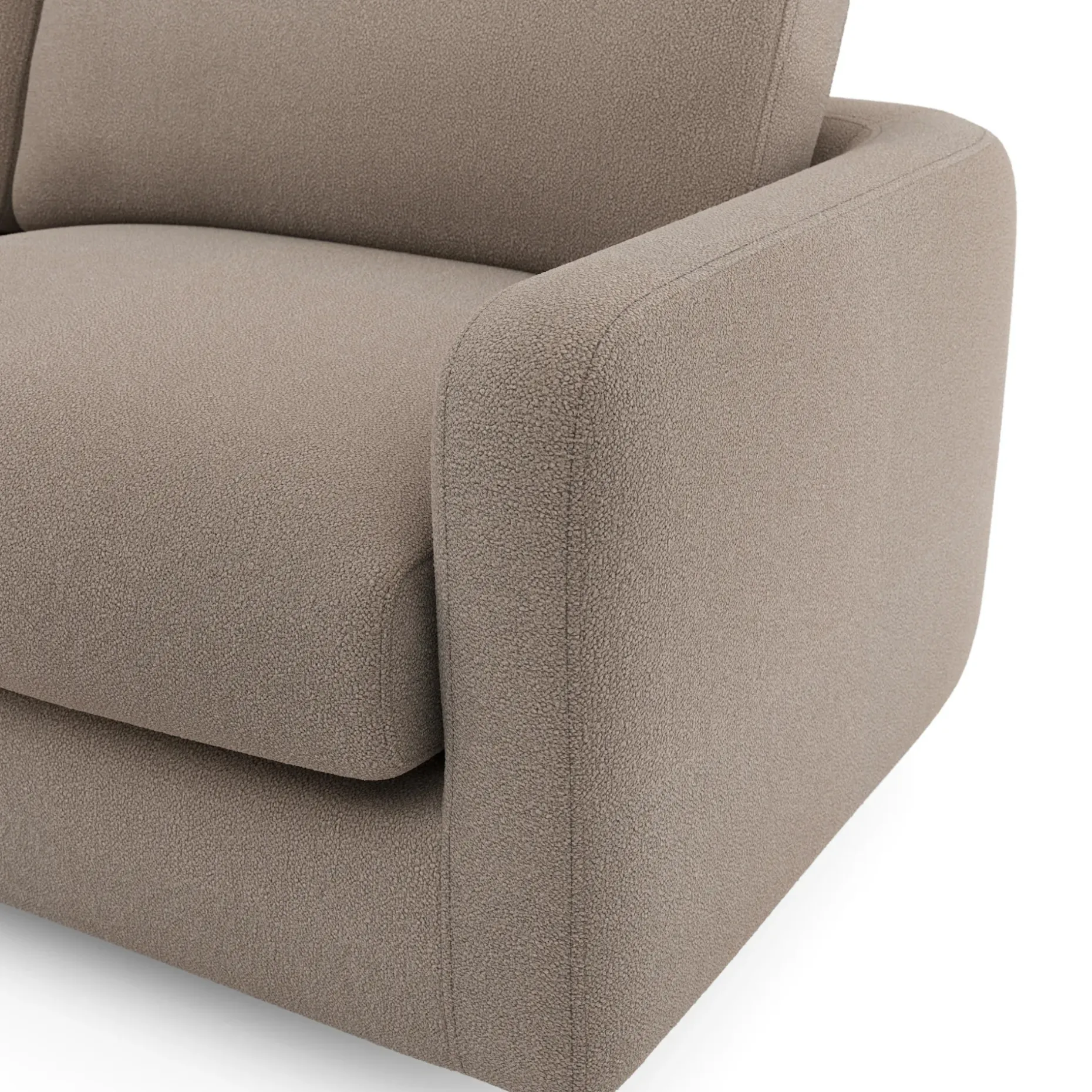 Vati 114" Left Storage Sleeper Sectional - Sandstone Wool Bouclé