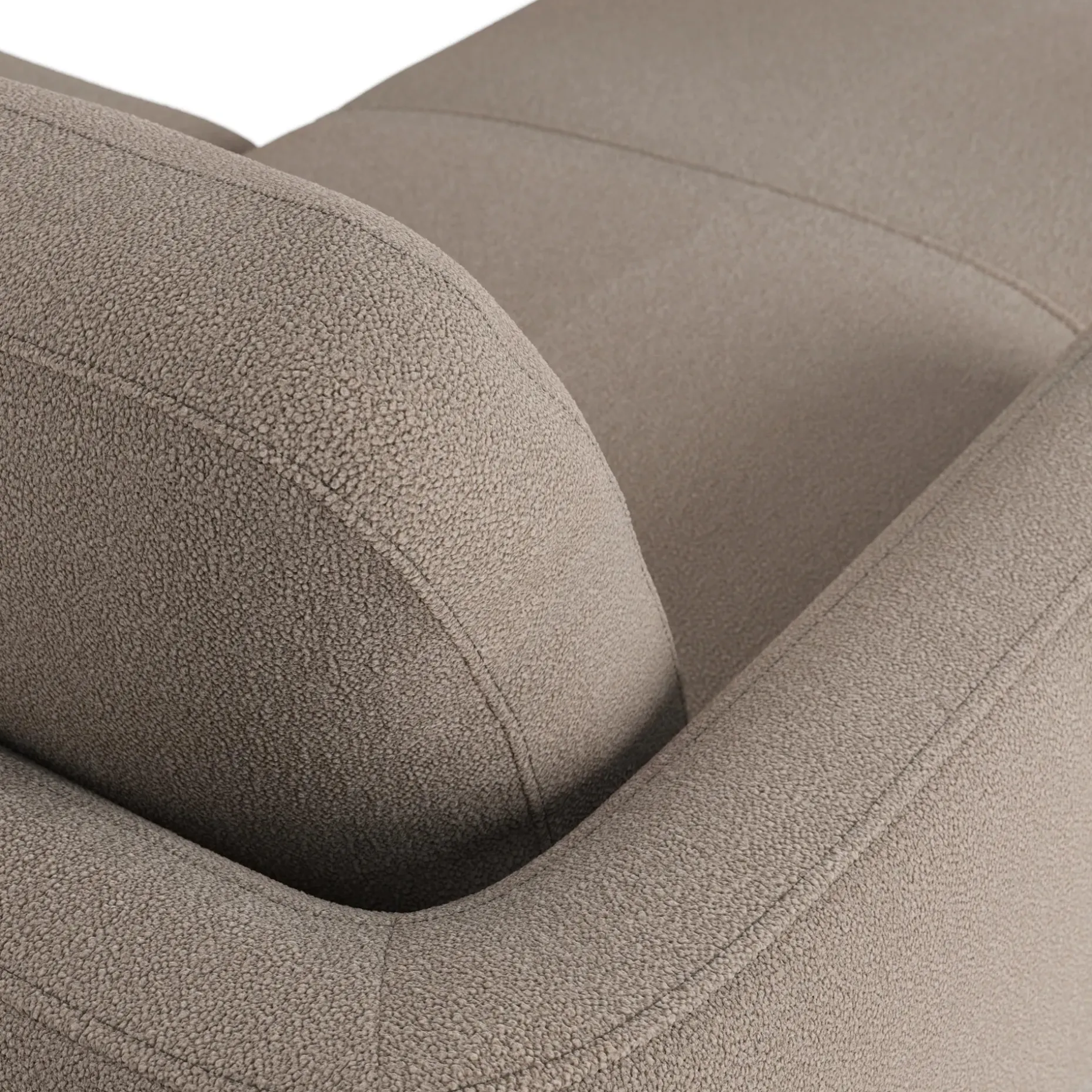Vati 114" Left Storage Sleeper Sectional - Sandstone Wool Bouclé
