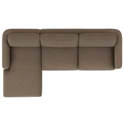 Vati 114" Left Storage Sleeper Sectional - Natural Oak and Buckler Brown
