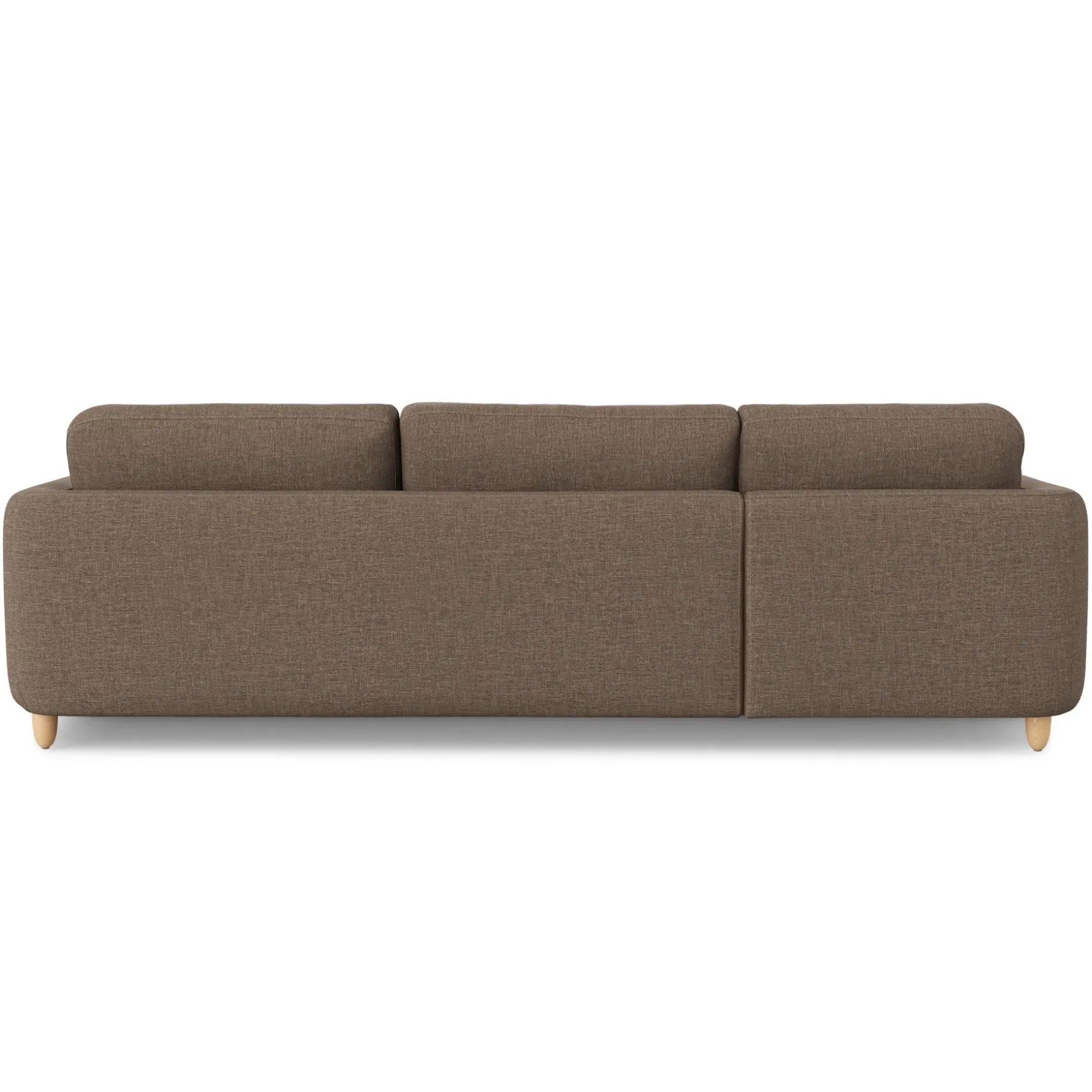 Vati 114" Left Storage Sleeper Sectional - Natural Oak and Buckler Brown