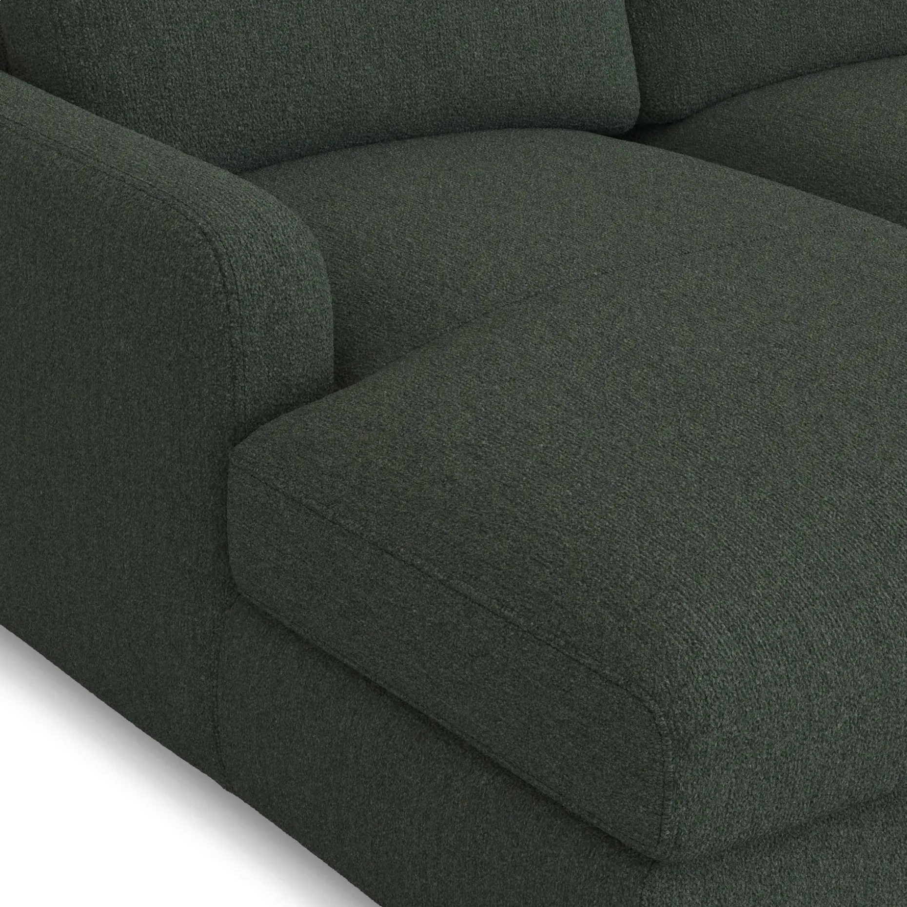 Vati 114" Left Storage Sleeper Sectional - Natural Oak and Green Wool Bouclé