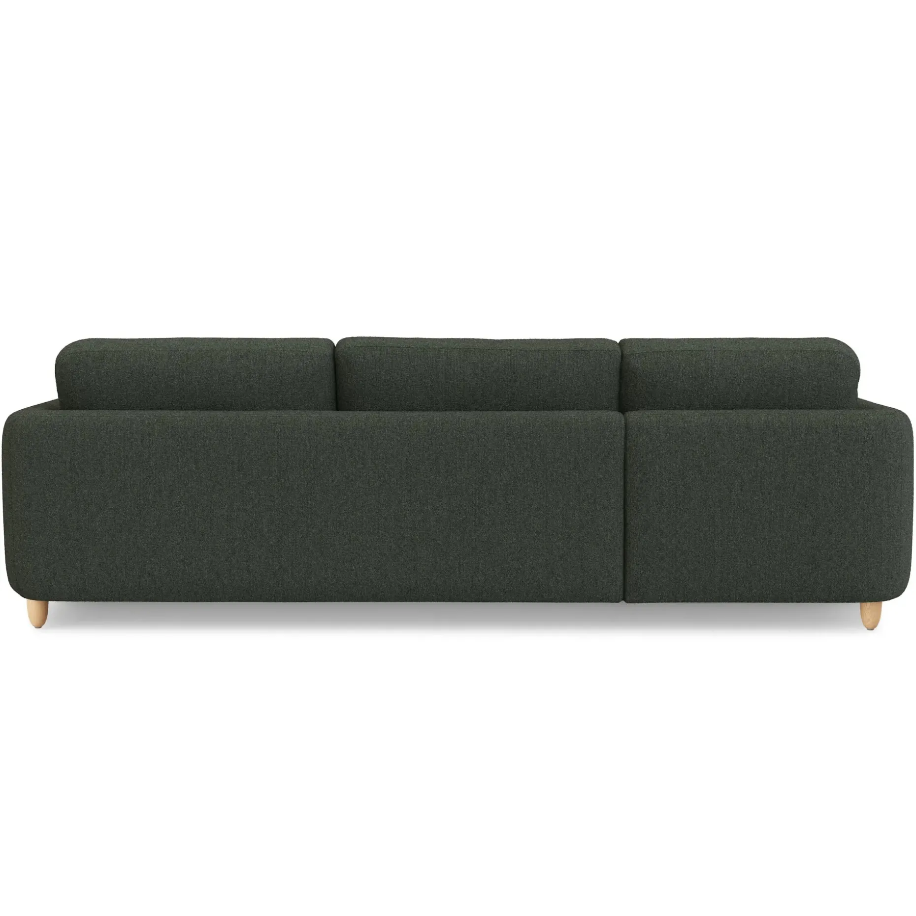 Vati 114" Left Storage Sleeper Sectional - Natural Oak and Green Wool Bouclé
