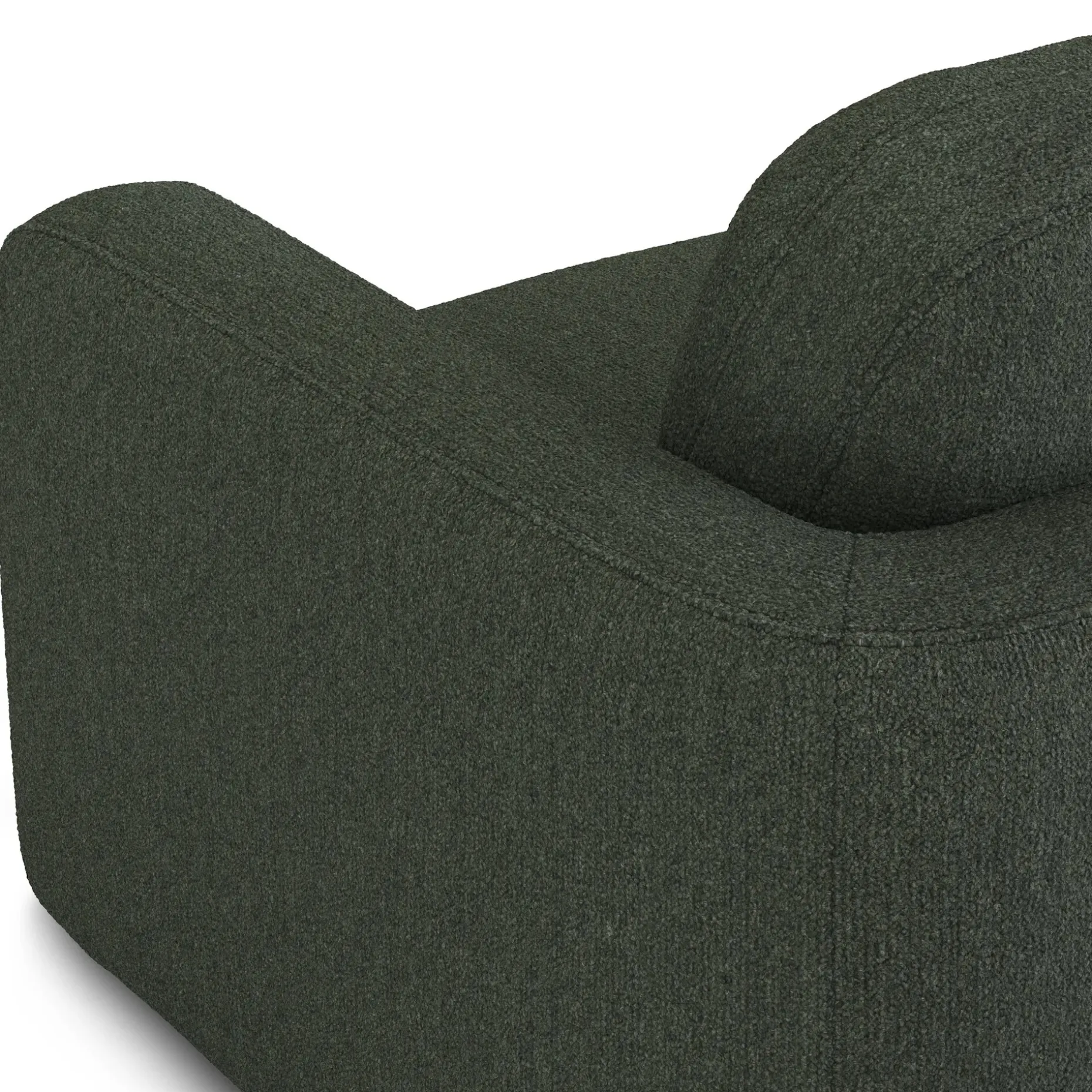 Vati 114" Left Storage Sleeper Sectional - Natural Oak and Green Wool Bouclé